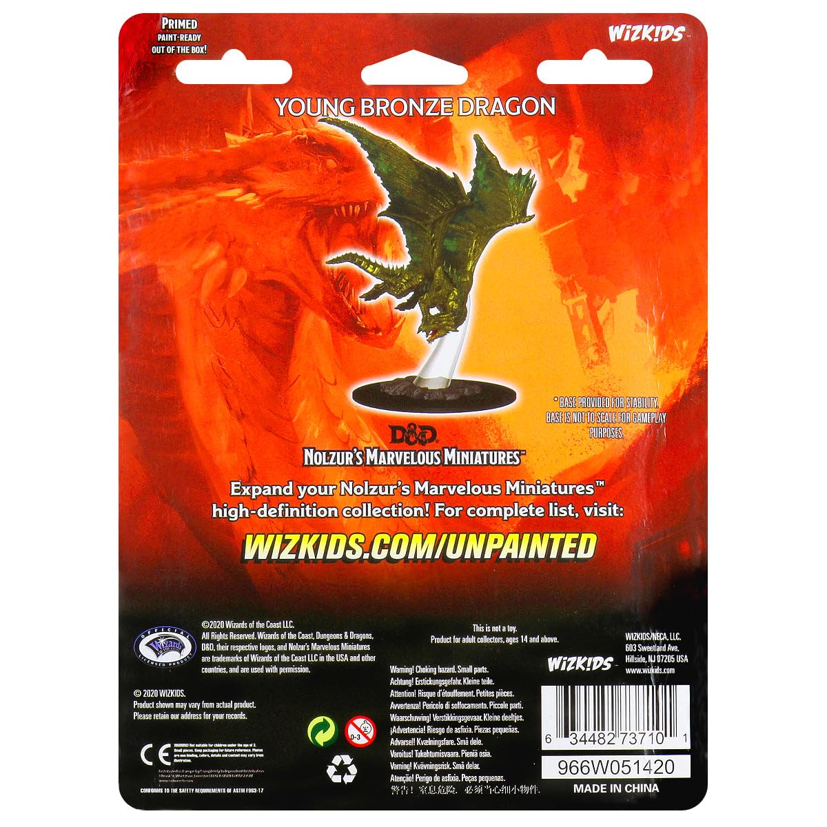 WizKids Nolzur's Marvelous Miniatures - Young Bronze Dragon Accessory | Plastic | Adult