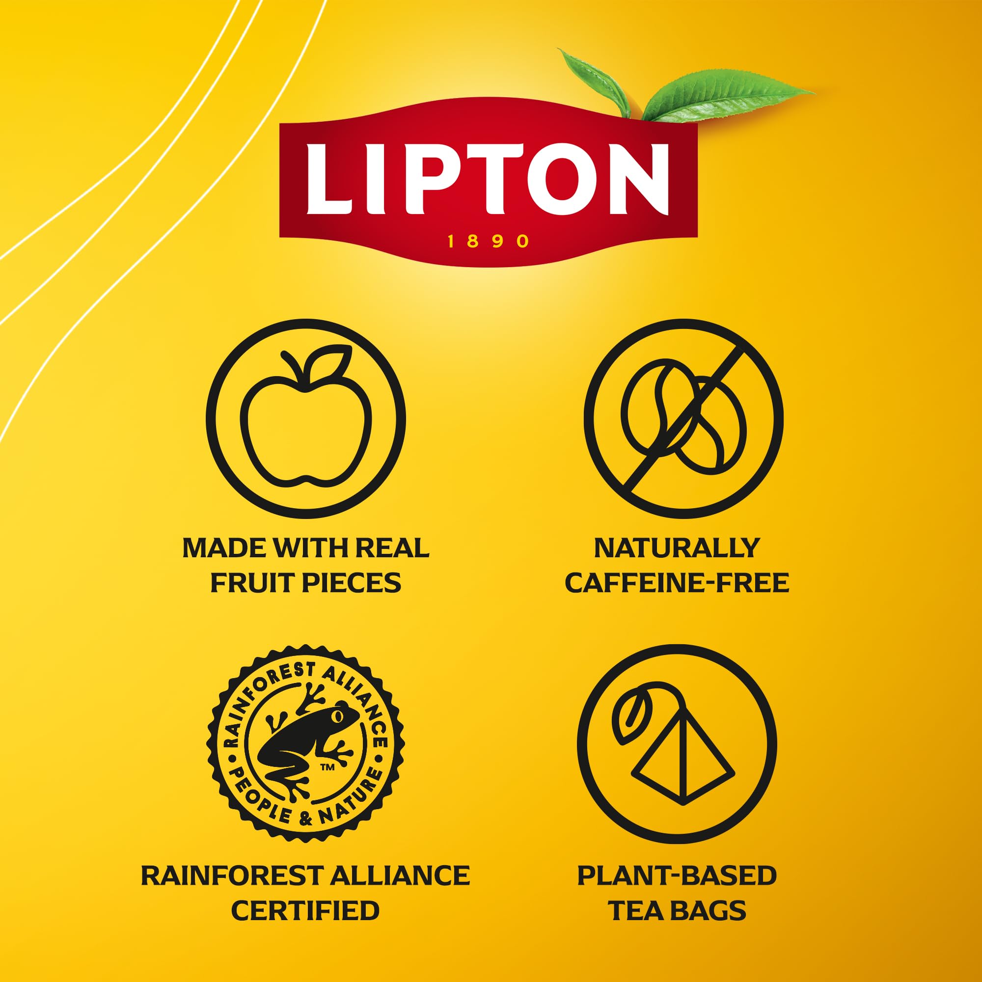 Lipton Lemon Ginger Refresh Fruit Infusion Herbal Tea Bags, 20 Count, Caffeine Free 7