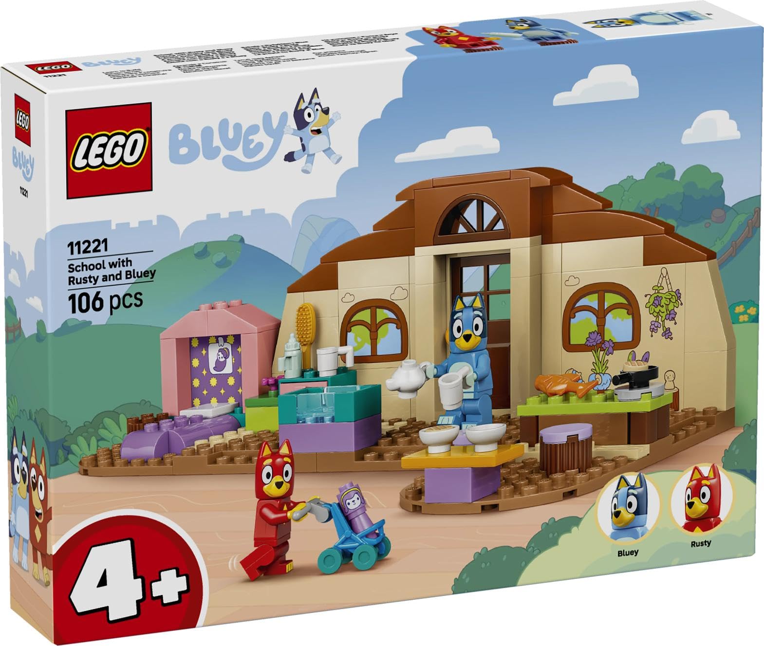 LEGO Bluey School Building Set with Rusty and Bluey Minifigures | Ages 4+ 6
