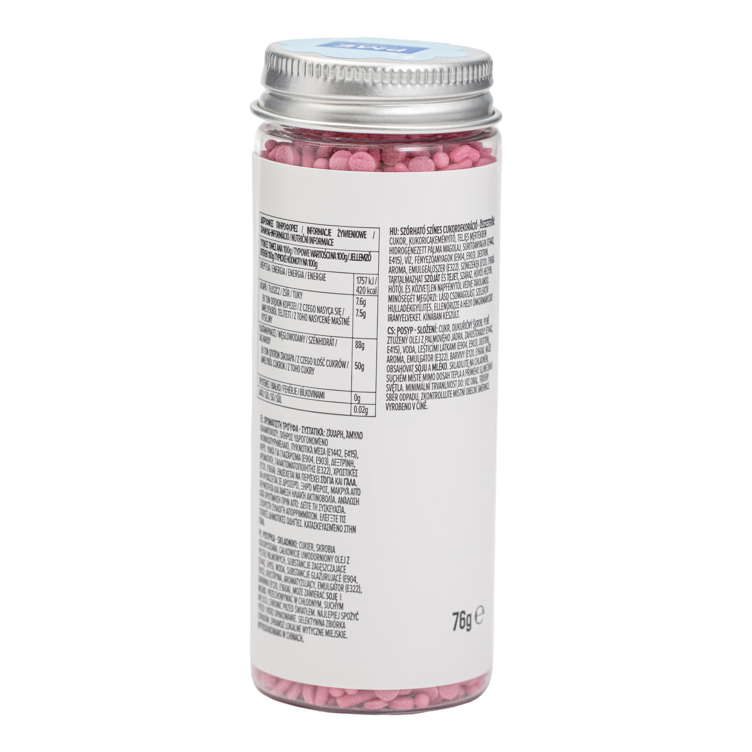 PME Cake Sprinkle Mix - Hot Pink (76g) | Blend of Strands, Beads & Confetti