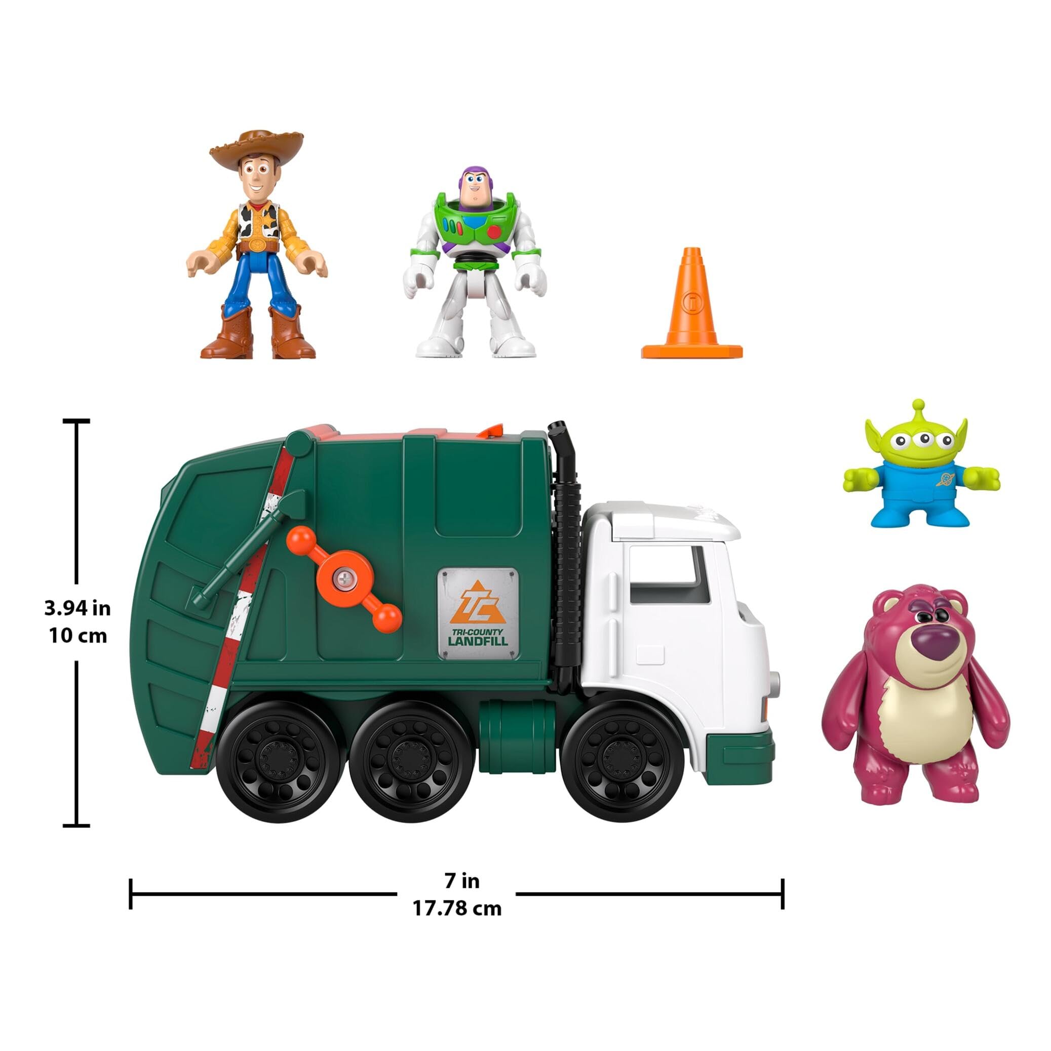 Fisher-Price Imaginext Disney and Pixar Toy Story Garbage Truck Playset with Woody, Buzz Lightyear, Lotso, and Alien Figures 5