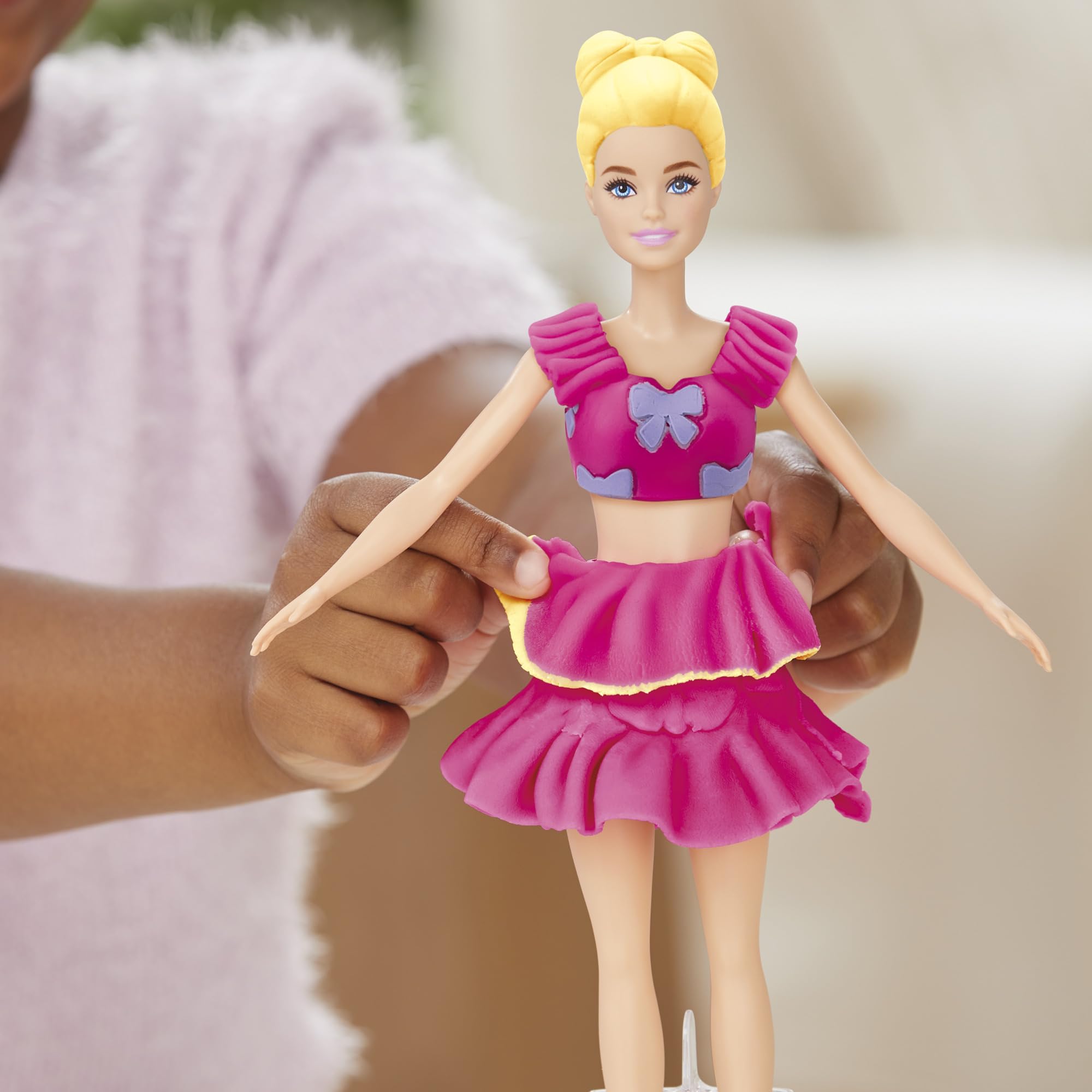 Play-Doh Barbie Ruffles and Bows Doll Set - Fashion Design Kit for Ages 5+ 5