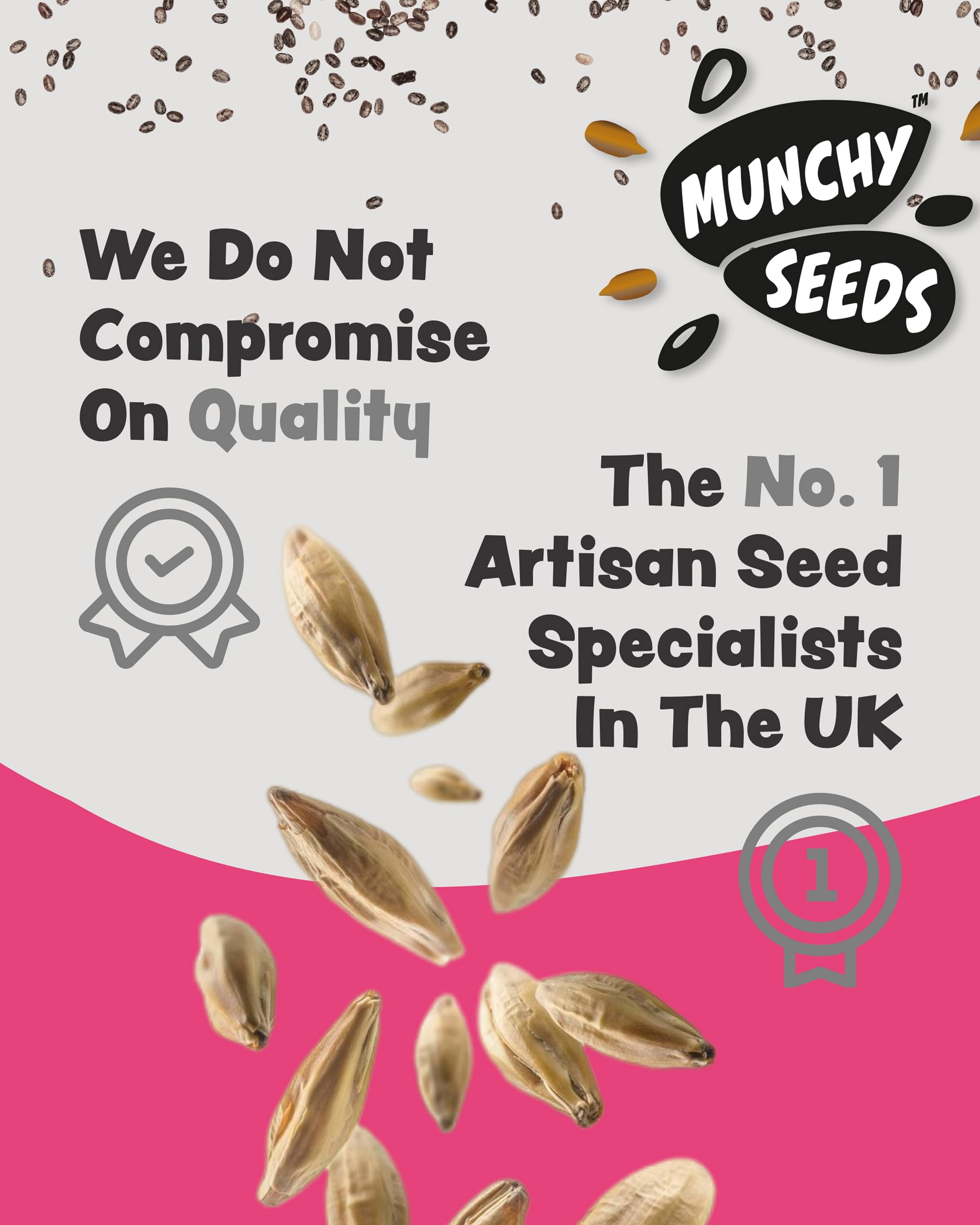 Munchy Seeds Lightly Toasted Three Seed Mix - Pumpkin, Sunflower & Linseed | 1kg Roasted Vegan Mix 7