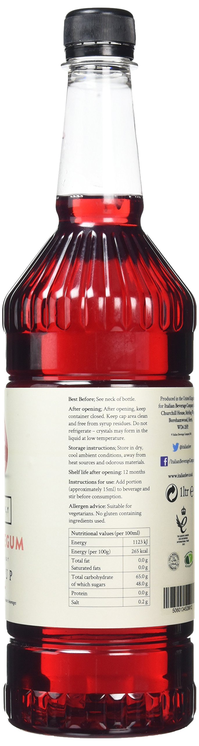 Simply Bubblegum Syrup - Vegan, Nut Free Flavoring | 1L Liquid | Pink