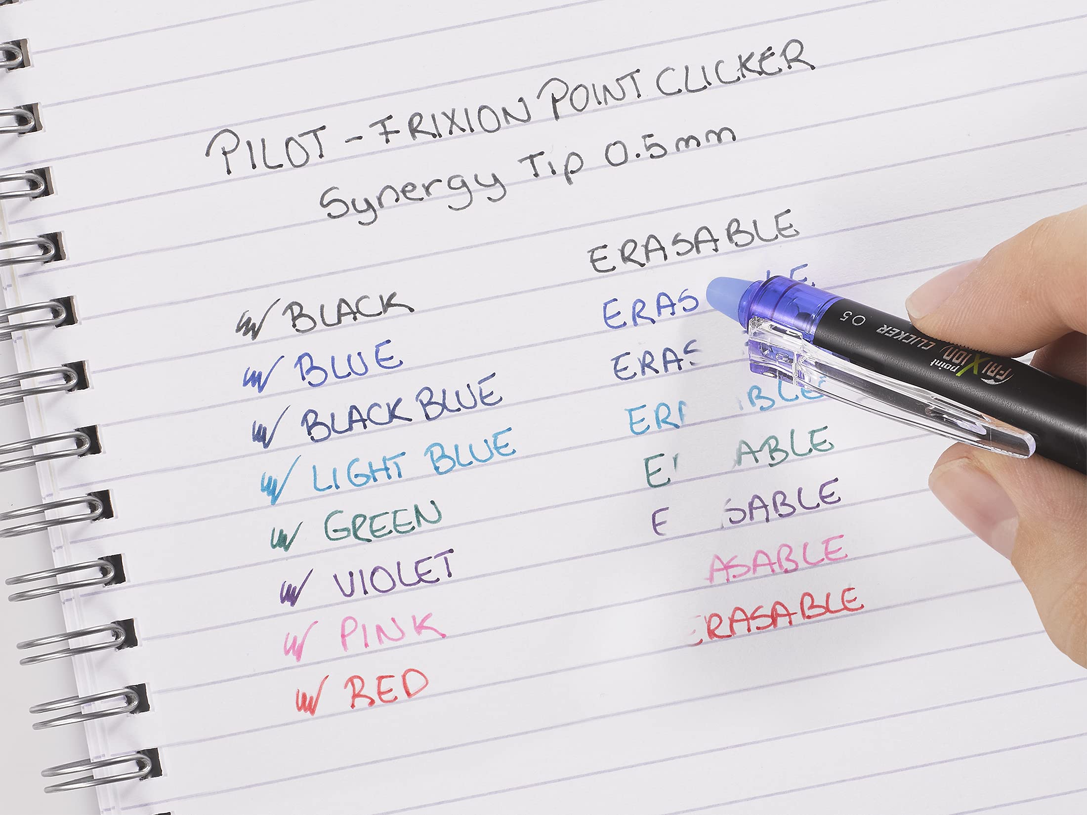 PILOT FriXion Point Clicker Erasable Rollerball Pen - 0.5mm Fine Tip, Retractable, 5 Pack 6