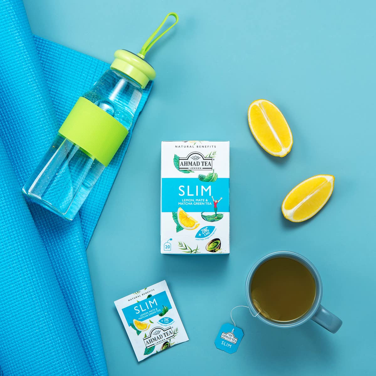 Ahmad Tea Natural Benefit Slim Infusion - Lemon, Mate & Matcha Green Tea | 20 Foil-Sealed Teabags 3