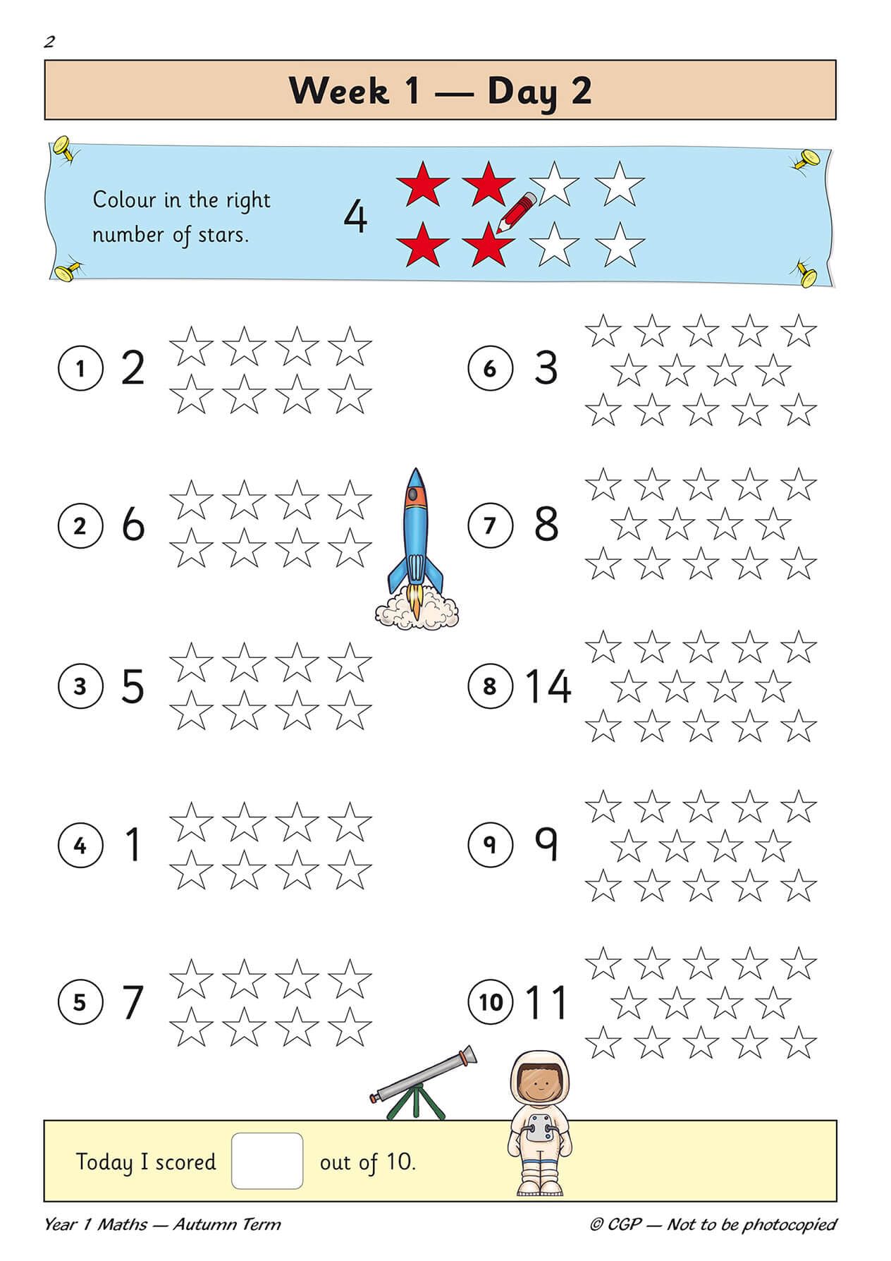 CGP KS1 Maths Year 1 Daily Practice Book - Autumn Term Study Aid | Paperback | English 3