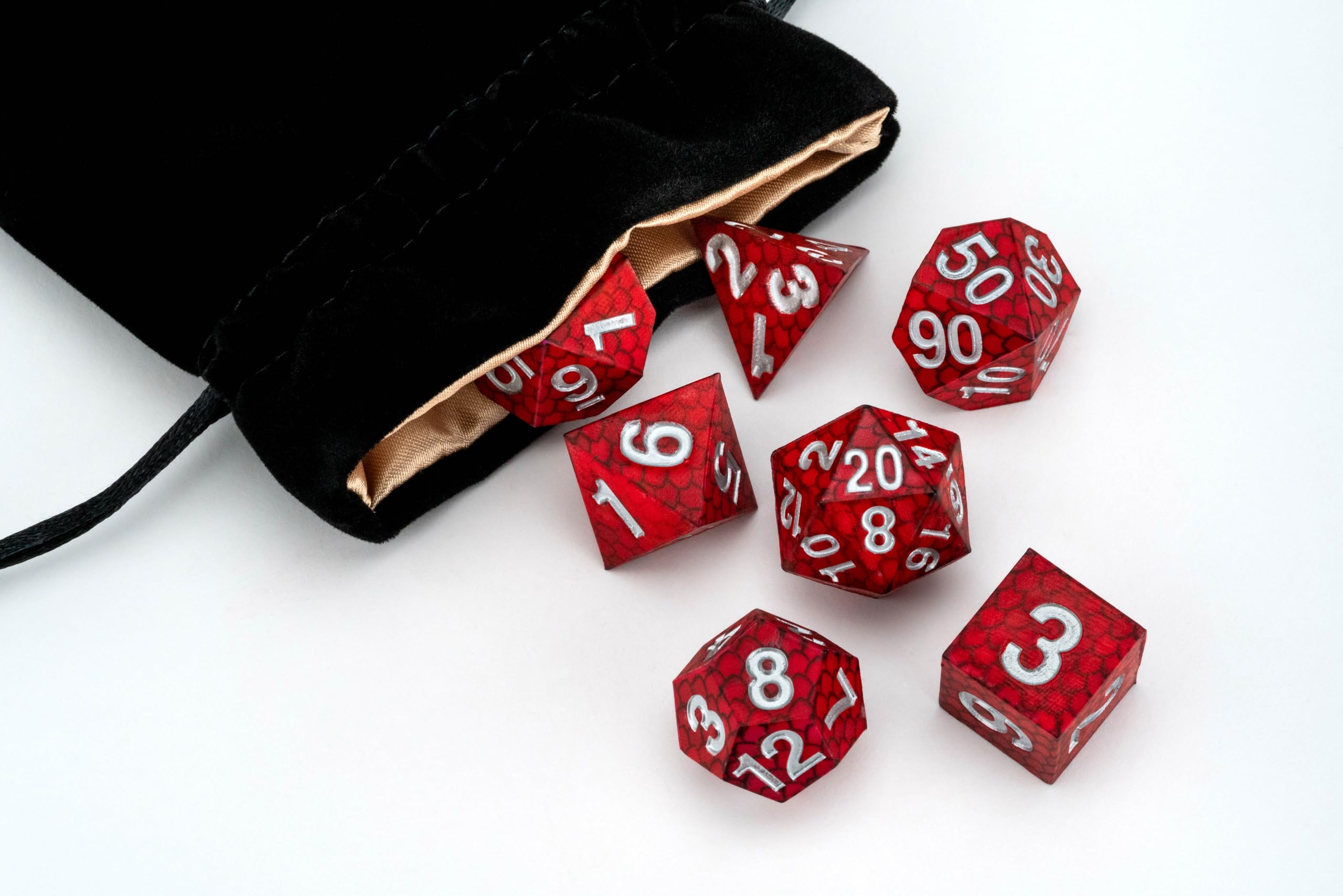 Metallic Dice Games FanRoll Dragon Storm Silicone Dice Set - 7 Pieces | Red Dragon Scales 4