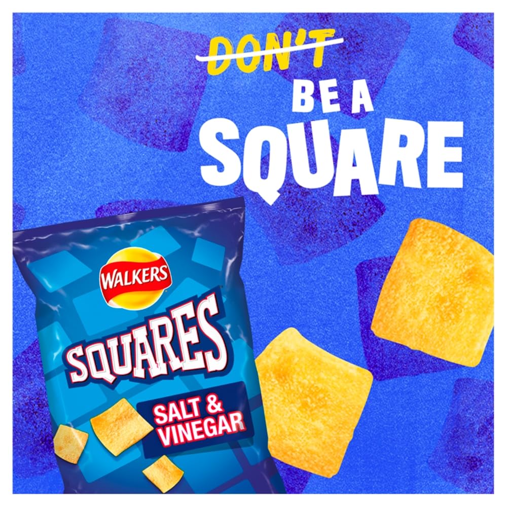 Walkers Squares Salz- und Essig-Kartoffelsnacks 27,5 g – 32er-Pack 3
