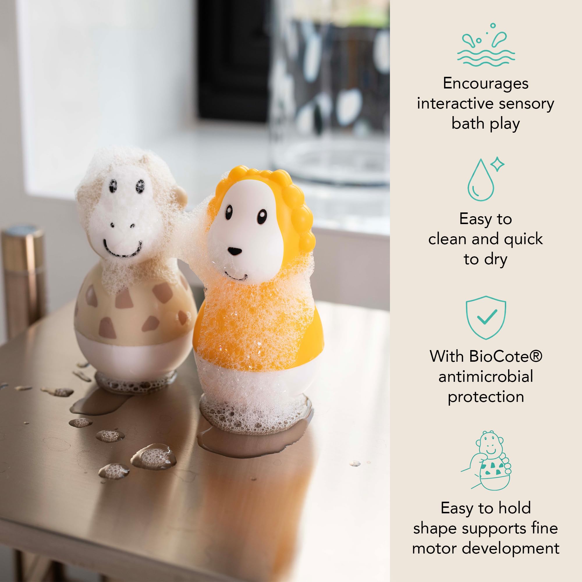 Matchstick Monkey Bathtime Wobblers - Antimicrobial Silicone Bath Toy Set for Babies 12M+ 4