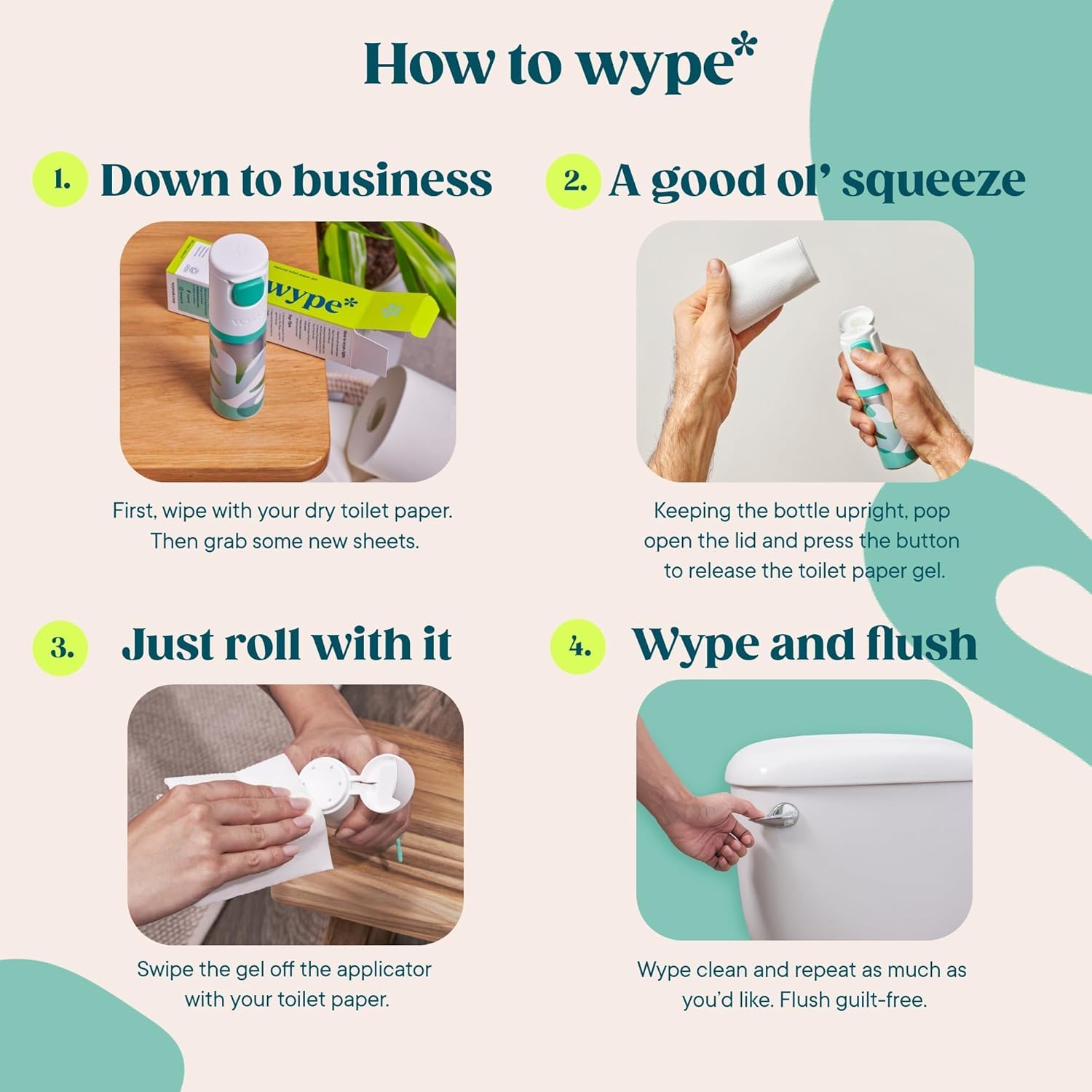 Wype Soothe Toilet Paper Gel - Sensitive Skin | 200ml Bundle | Biodegradable & Flushable 5