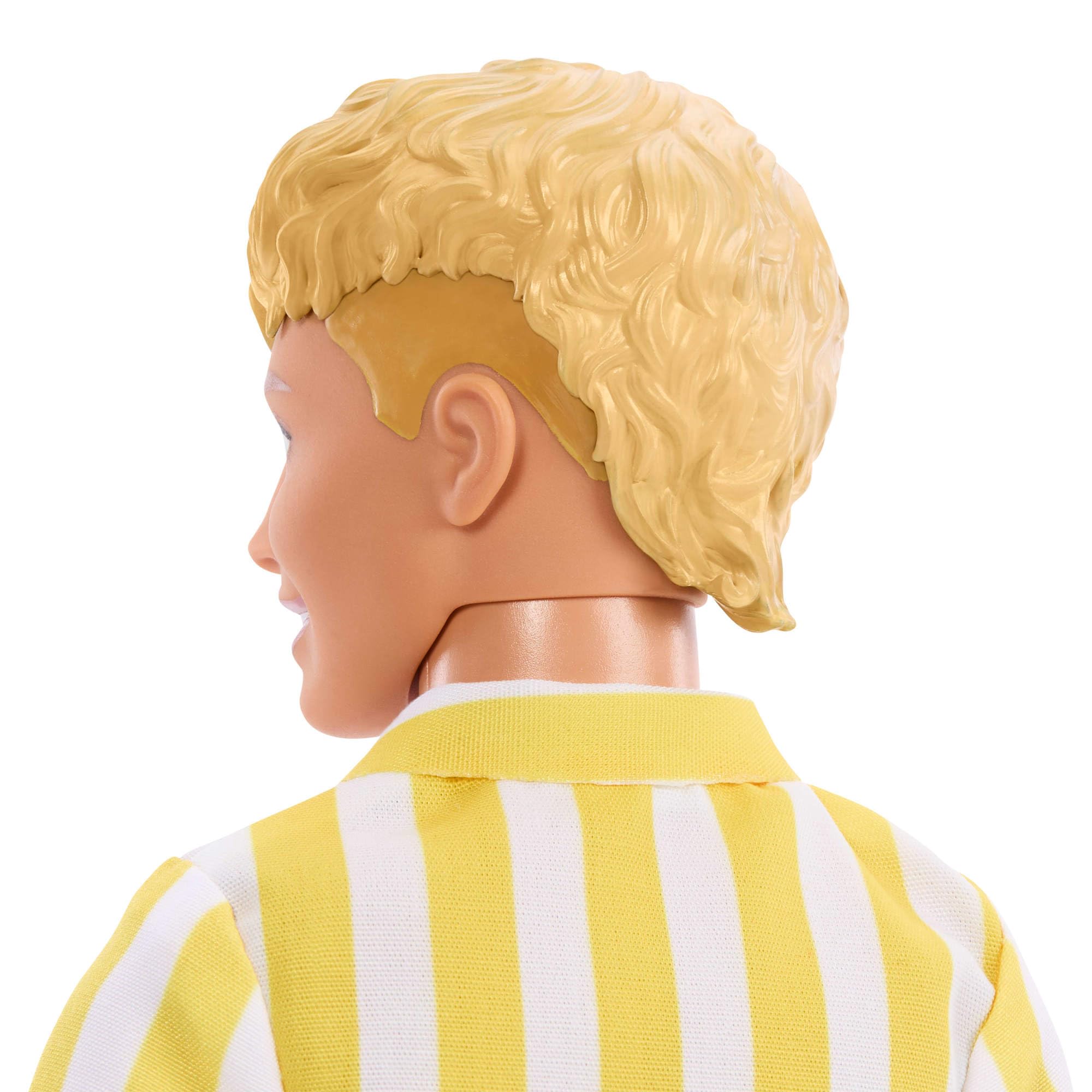Barbie Fashionistas Doll - Ken Doll #252 with Blond Mullet Hair | Orange & Striped Outfit | Model JJN66 3