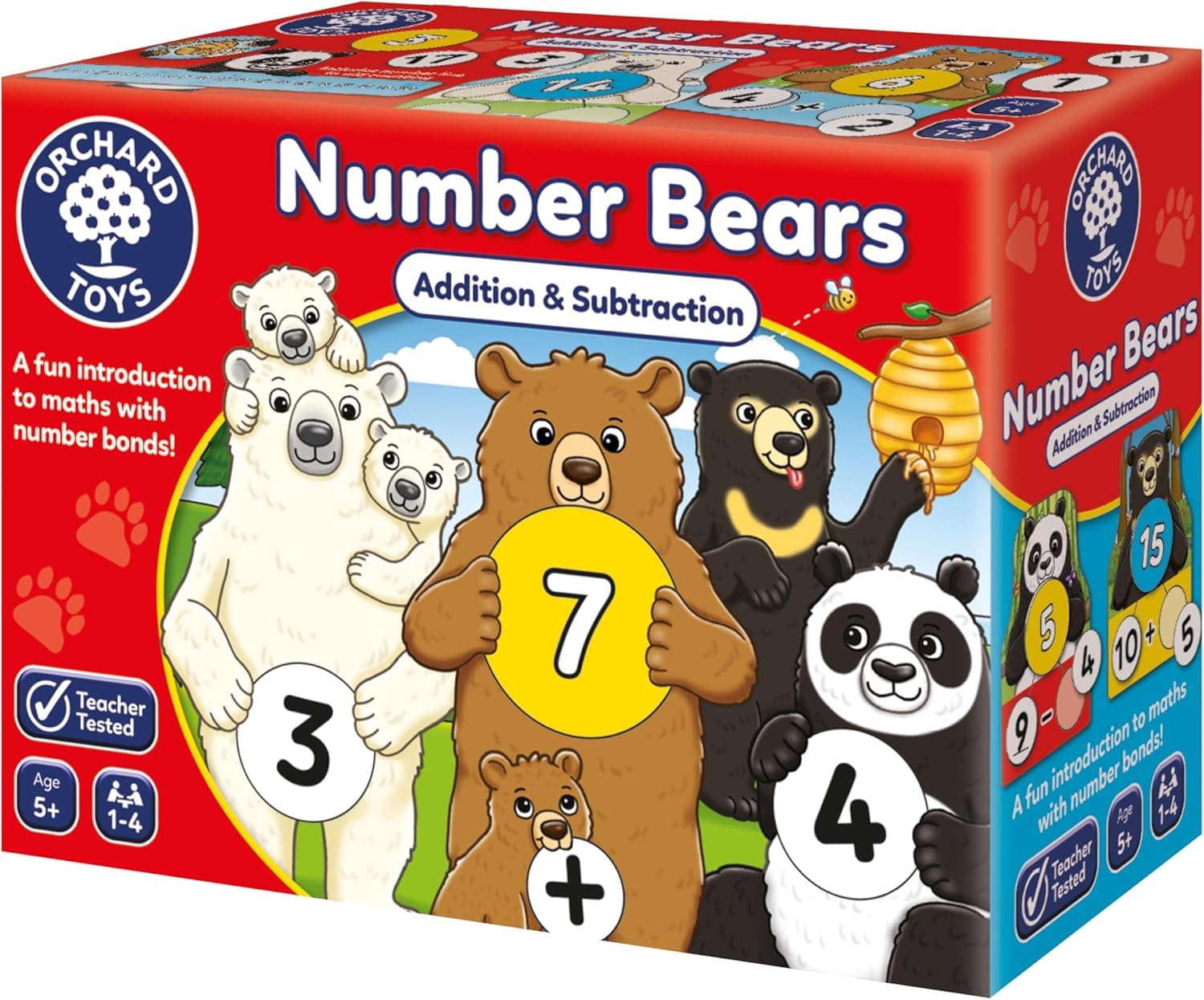 Orchard Toys Number Bears Maths Game - Addition, Subtraction & Number Bonds to 20 | Ages 5+ | 1-4 Players