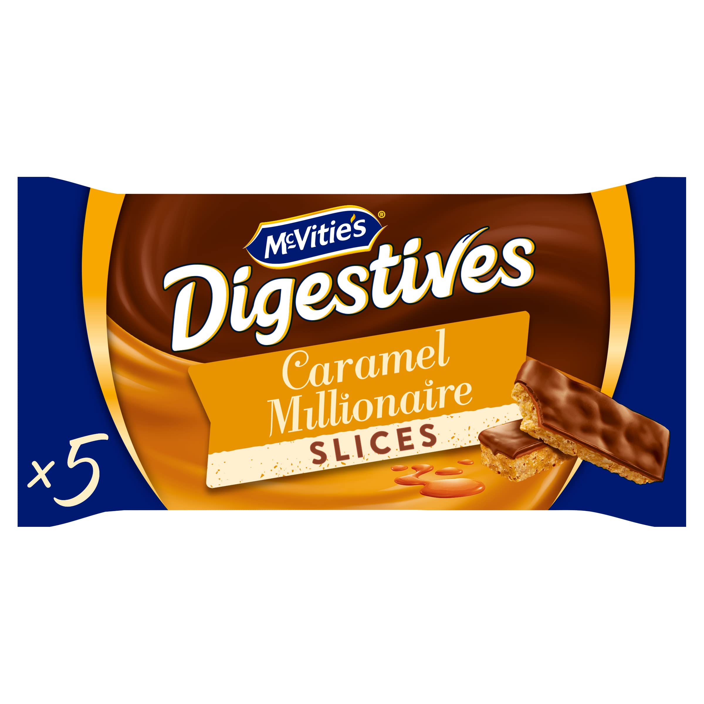 McVitie's Digestive Caramel Millionaire Slices - Individually Wrapped, 5 Count Pack