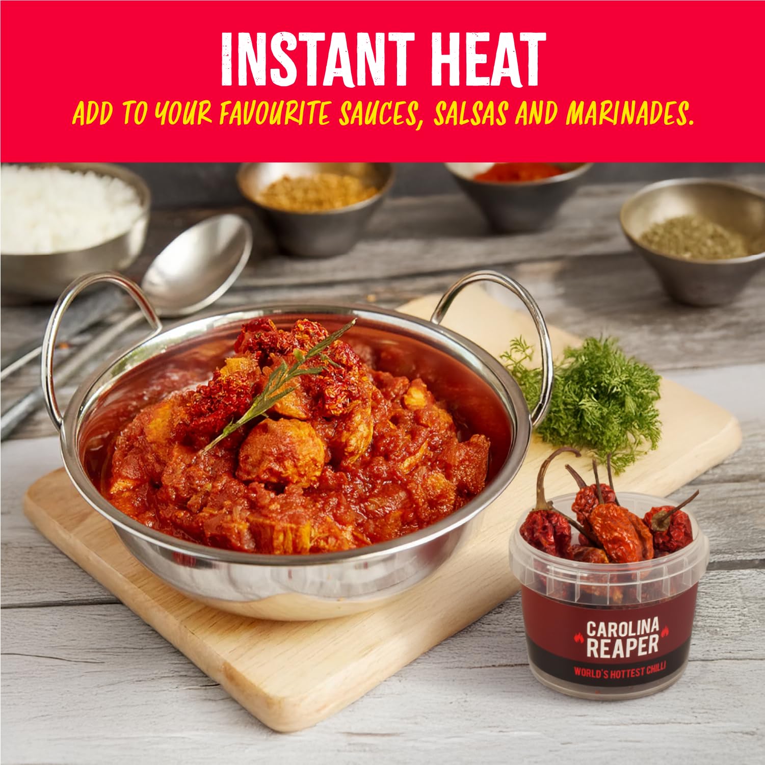 SPICE 'N' TICE Carolina Reaper Chilli Pot - World's Hottest Chilli | 10g Whole Pods 4