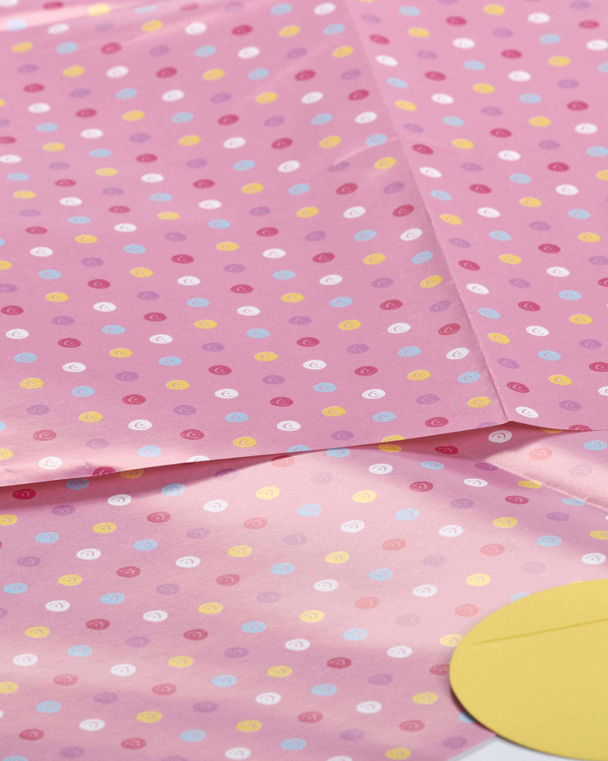 UK Greetings Girl's Wrapping Paper - Pink Polka Dot Design | 2 Sheets | FSC Certified 3