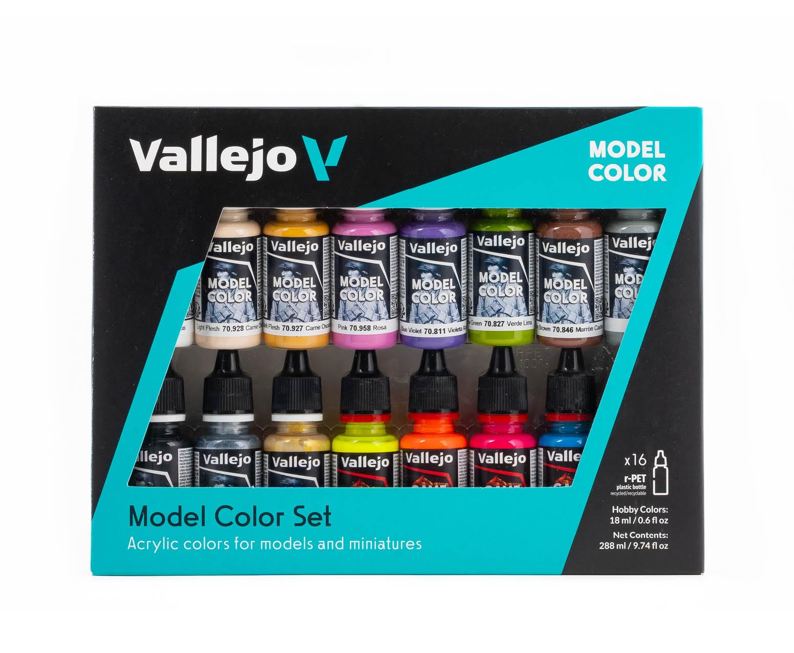 Vallejo Acrylic Paint Set - Wargames Special (16 x 1.13 ml Bottles) 1