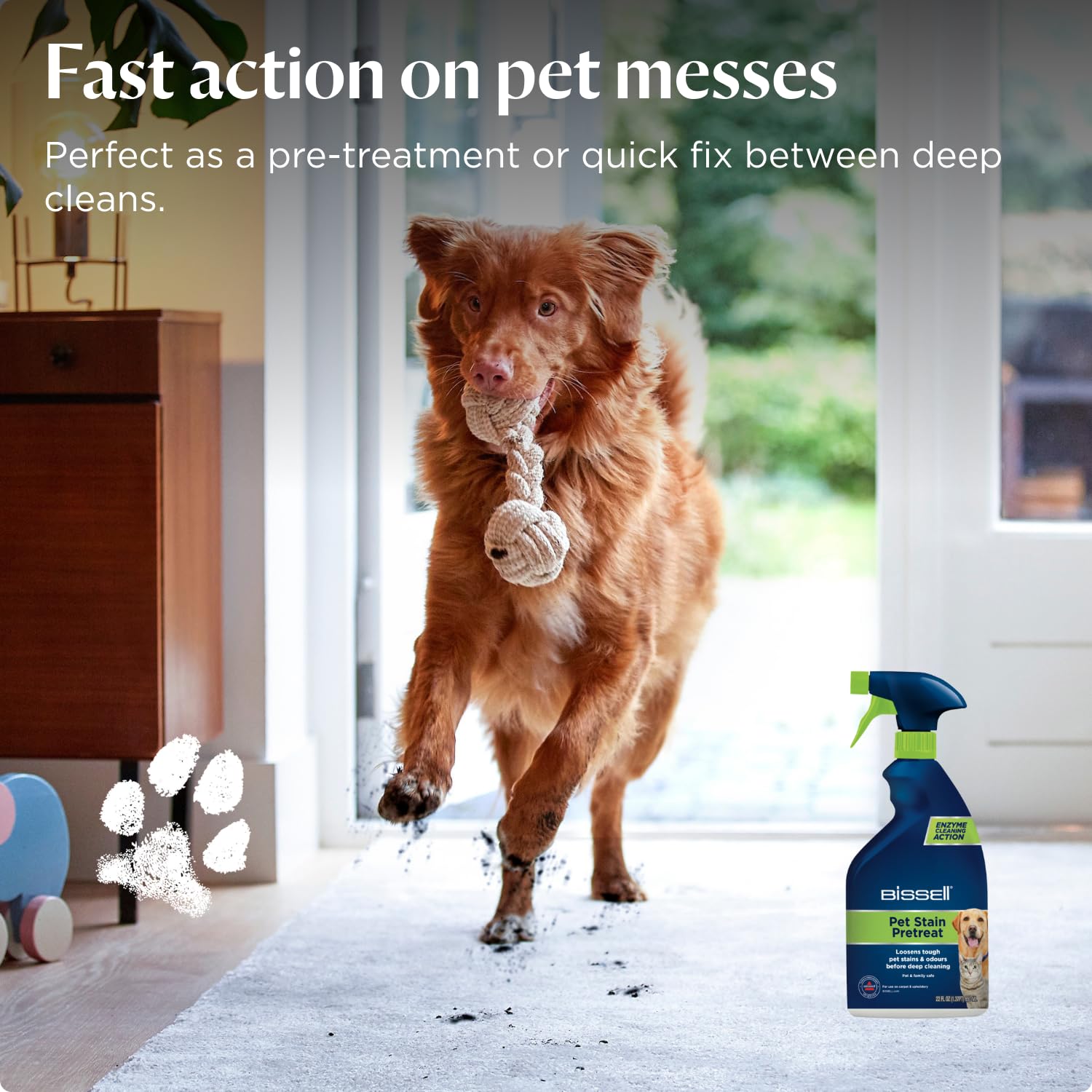 BISSELL Pet Stain Pre-Treat Spray for Carpet & Upholstery - Enzyme Cleaning Action | 650 ml 3