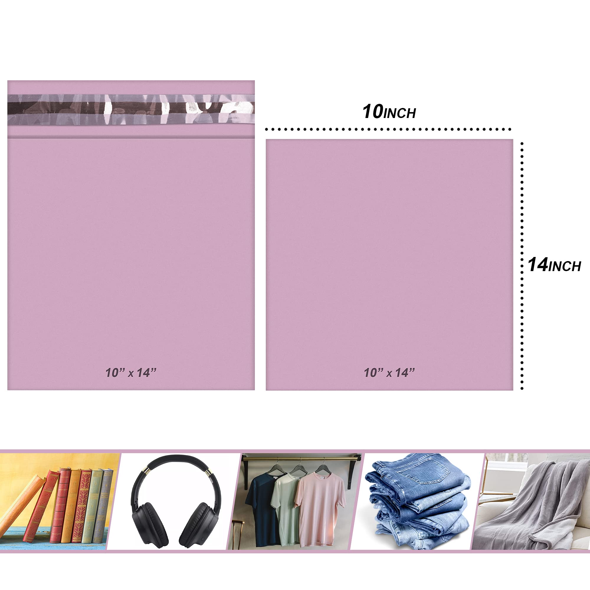 YUNJU 50 Pack Mixed Size Poly Mailer Bags - Strong Waterproof Self-Seal for Mailing & Packaging 8