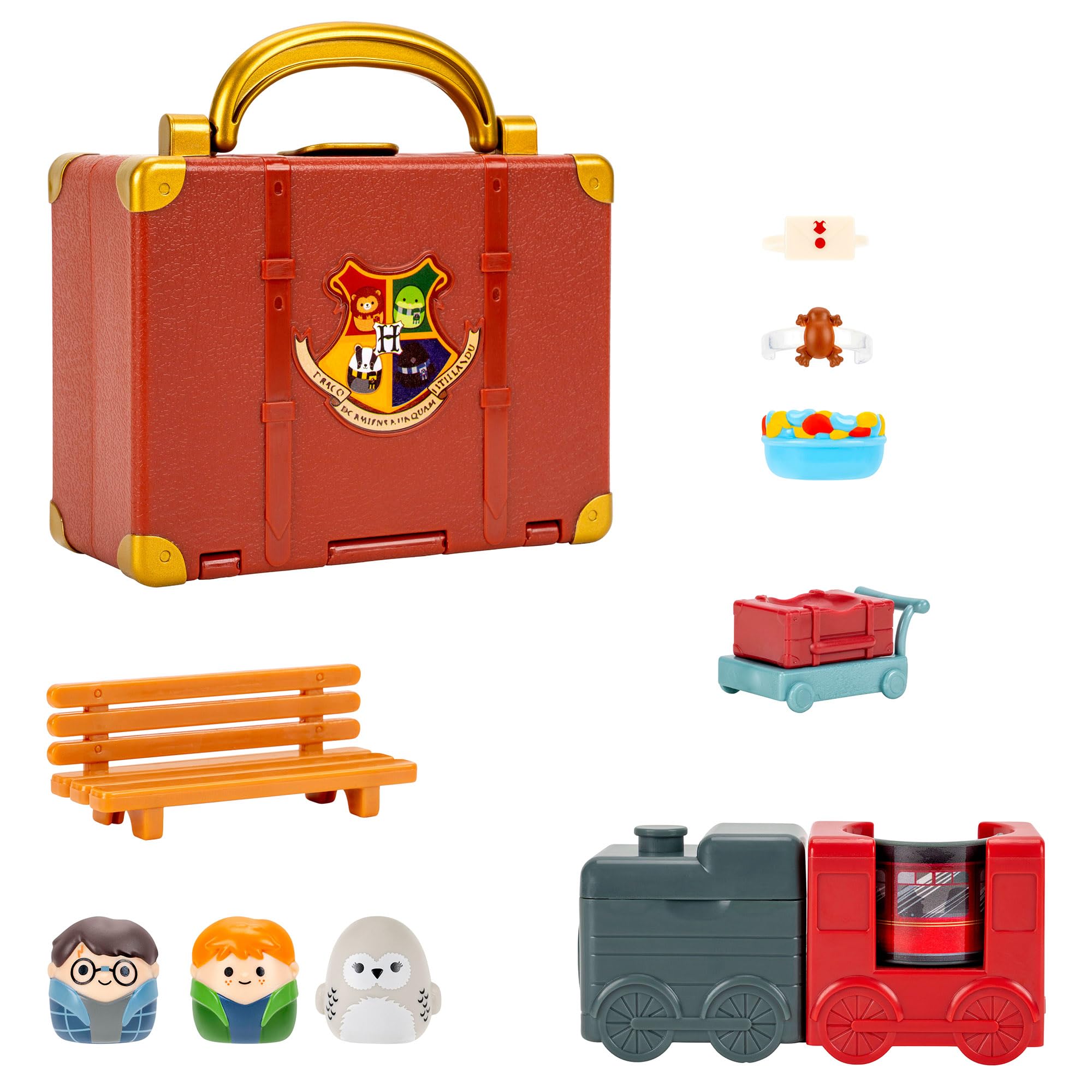 Squish-a-longs Harry Potter Hogwarts Express Playset - 3 Mini-Squish, 3 Accessories, Hogwarts Trunk