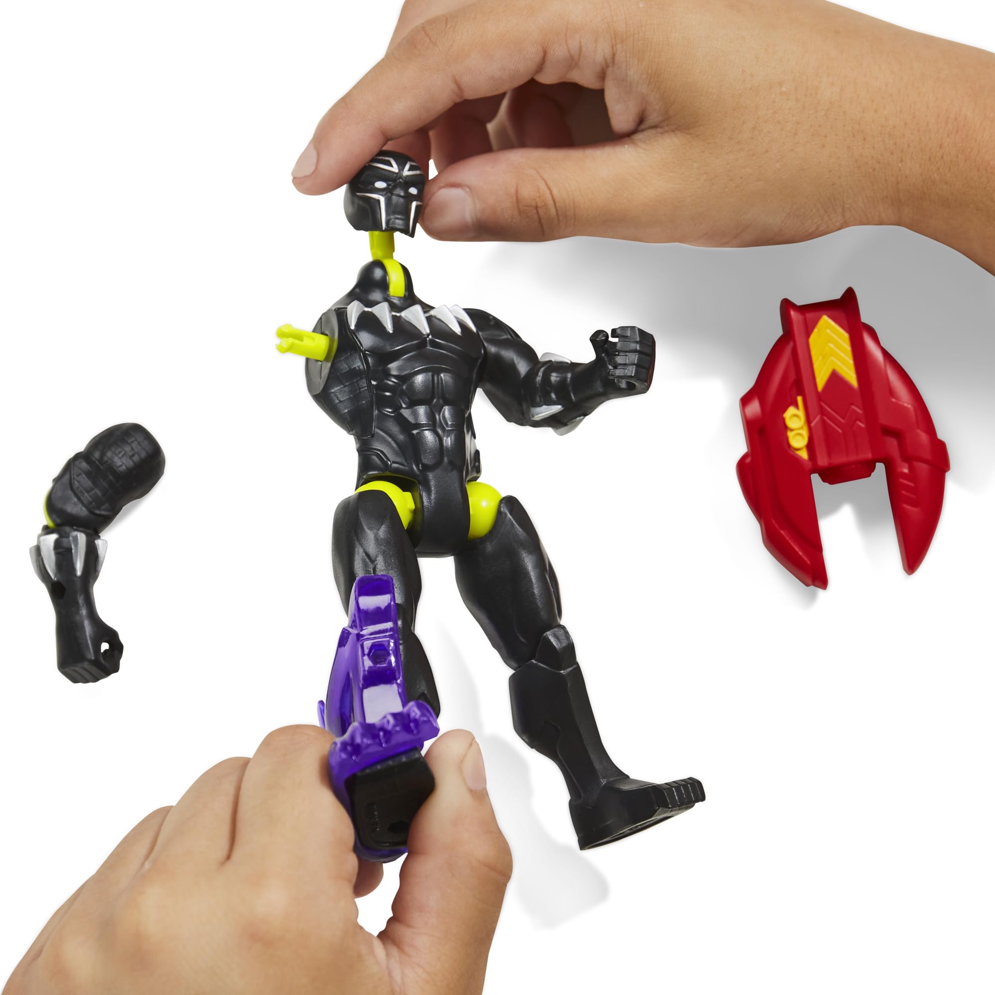 Marvel MixMashers Black Panther Action Figure - 5 Inch Size | Interchangeable Parts | Ages 4+ 3