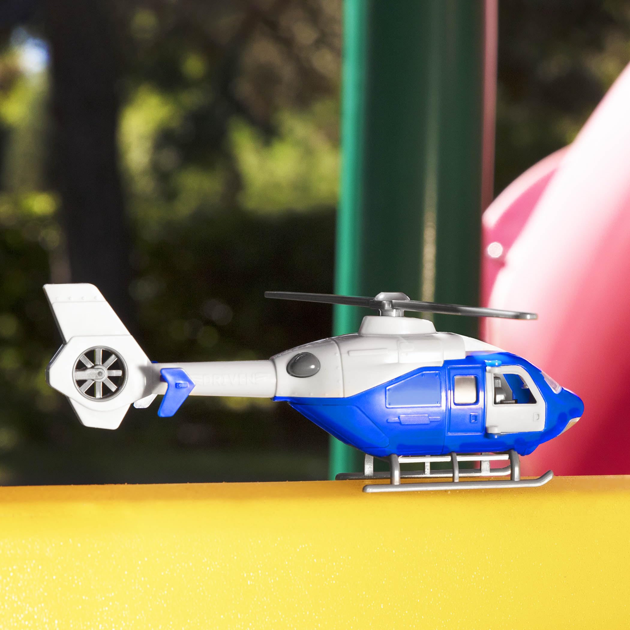 Driven by Battat – 7-Inch Rescue Helicopter Toy with Lights & Sounds, Blue 5