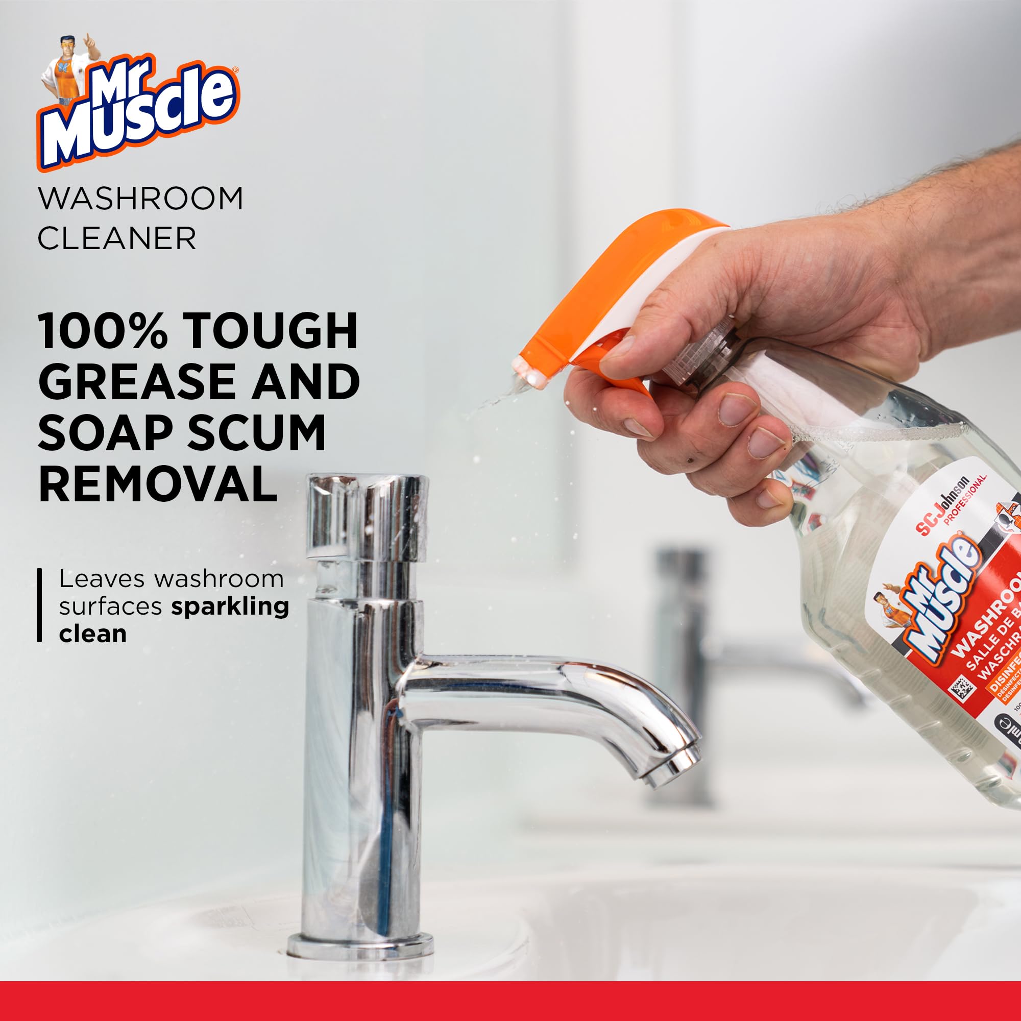 SC Johnson Professional Mr Muscle Washroom Cleaner - Hospital Grade Disinfectant | 750 ml Citrus Scent 5