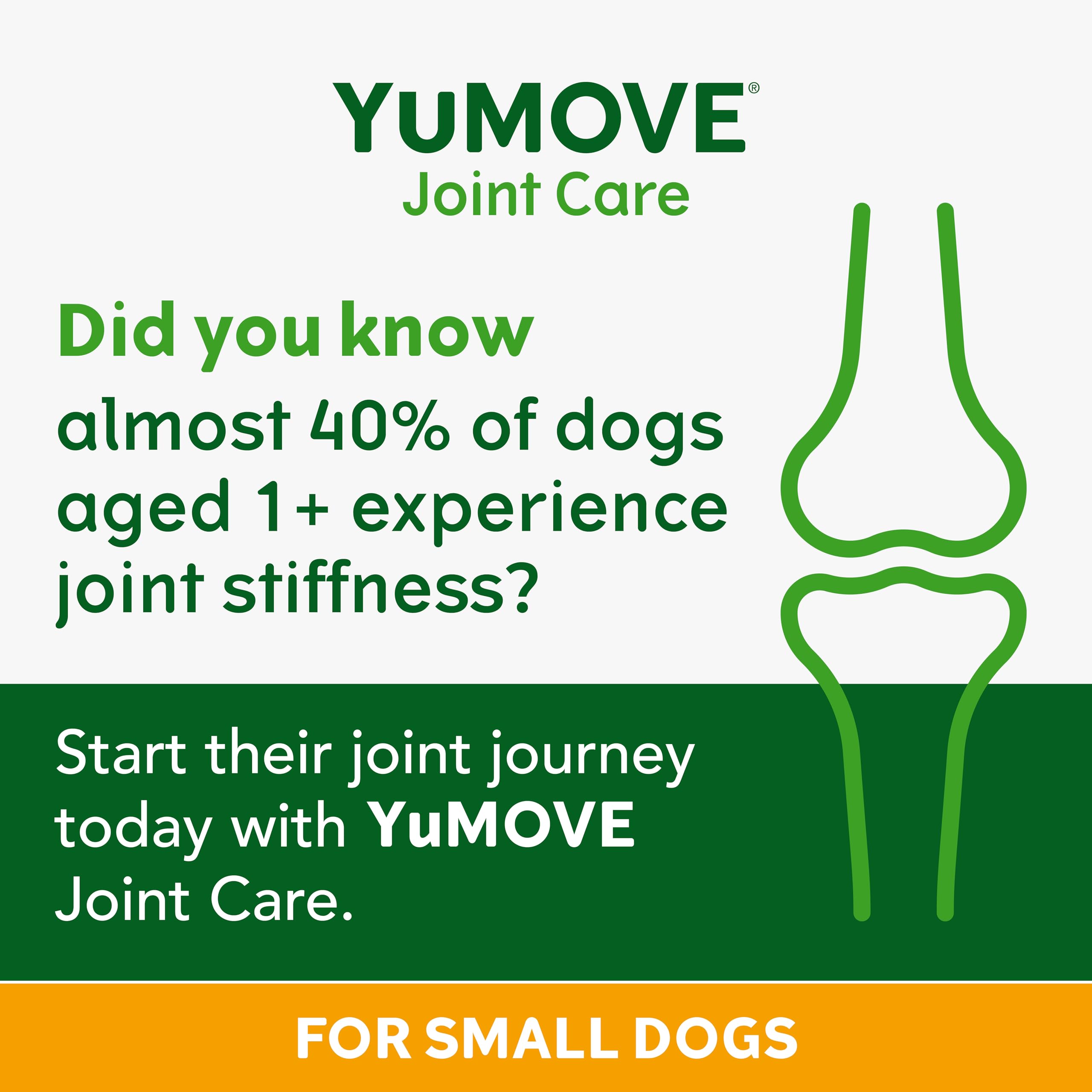 YuMOVE ONE-A-DAY Joint Supplement for Small Dogs - 30 Count, Triple Action Support 3