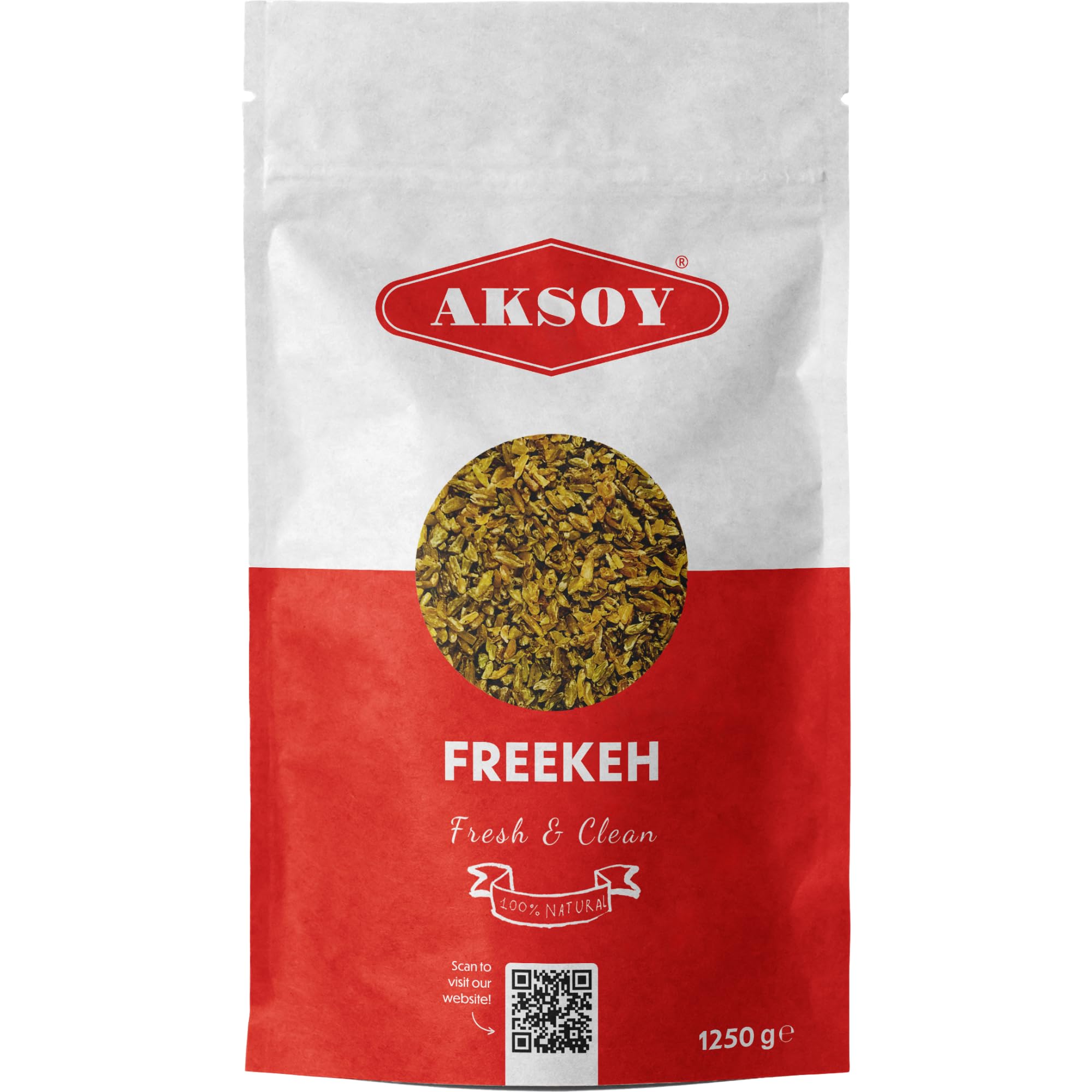AKSOY Whole Grain Freekeh - Ancient Roasted Durum Wheat | 1.25KG 5