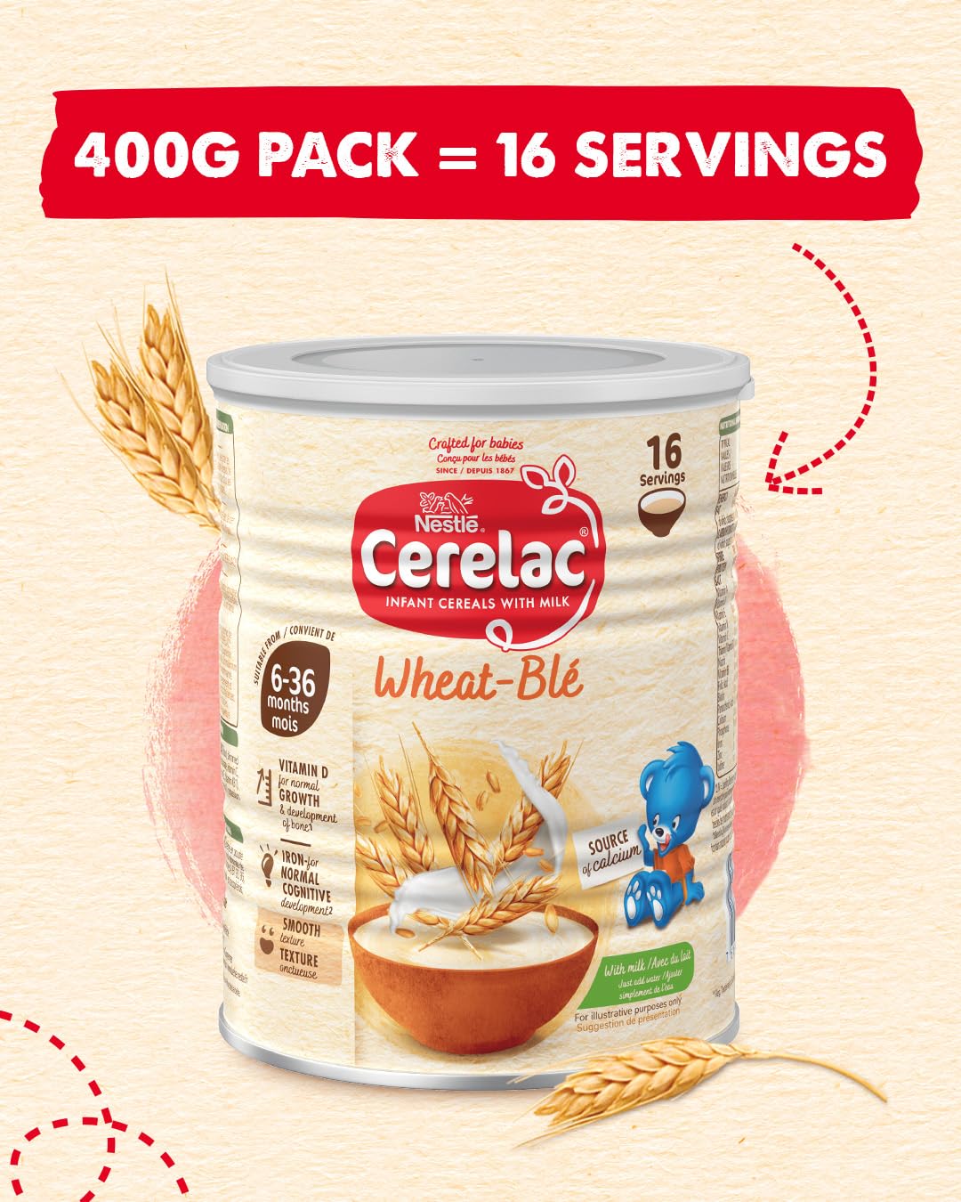 Cerelac Weizen-Säuglingsbrei mit Milch 400 g | ab 6 Monaten | Babybrei 3