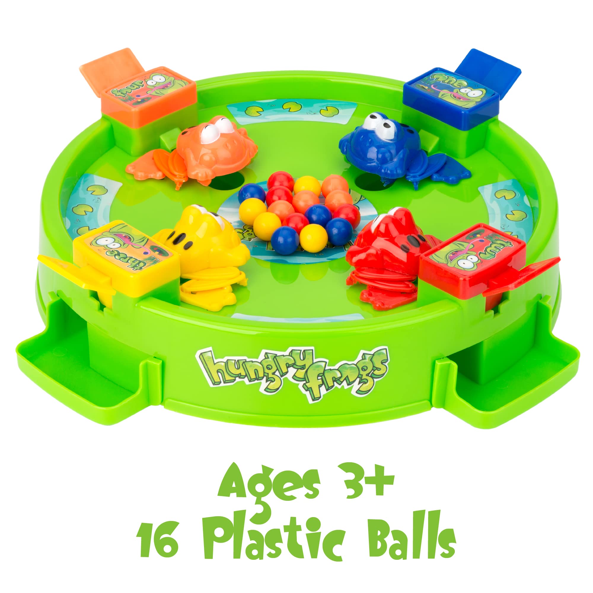 Toyrific Hungry Frogs Board Game - Classic 4 Player Family Game | Hand-Eye Coordination Builder | Ages 3+ 6