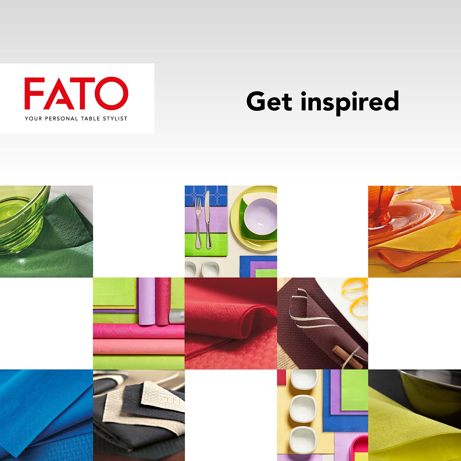 FATO Black Paper Napkins - 2-Ply, 24x24 cm, 100 Count 7