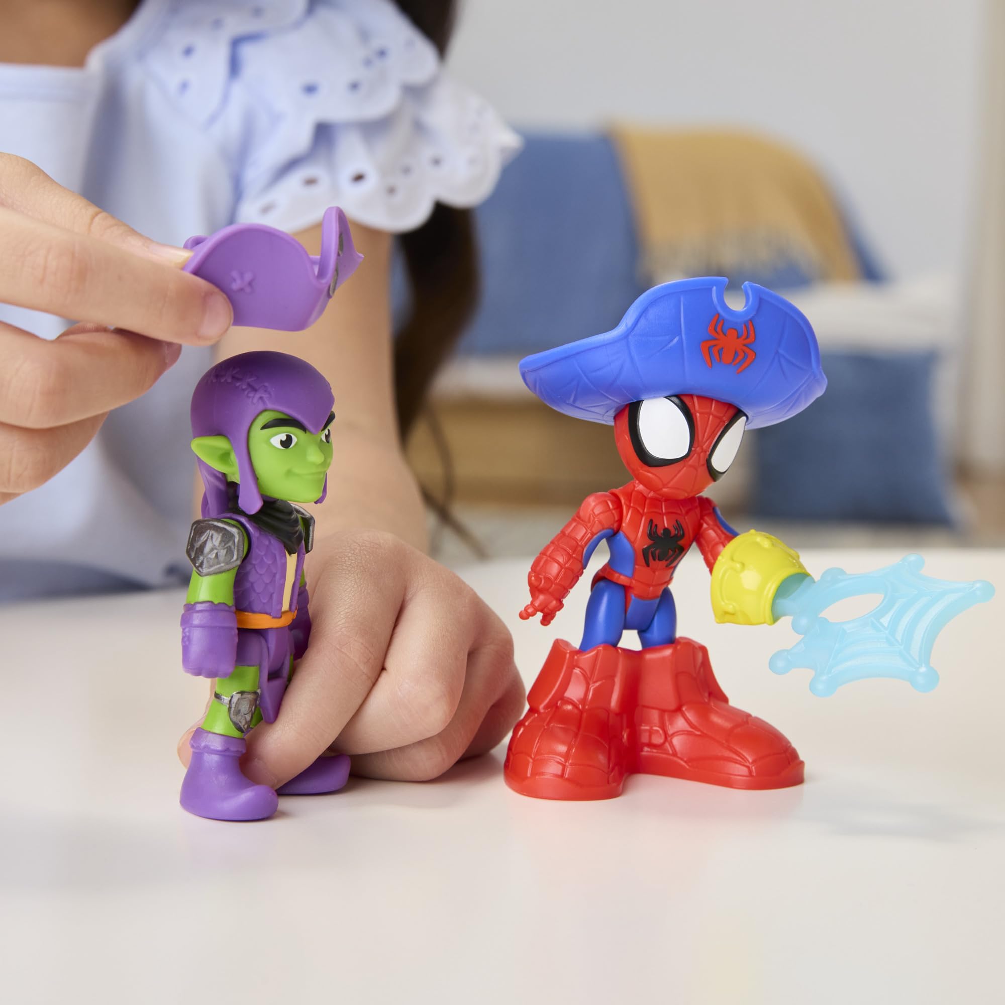 Spidey and His Amazing Friends Water-Webs Webs Ahoy Bubble Pirate Ship Playset - 43 cm with Real Bubble Maker, Spidey & Green Goblin Figures, Ages 3+