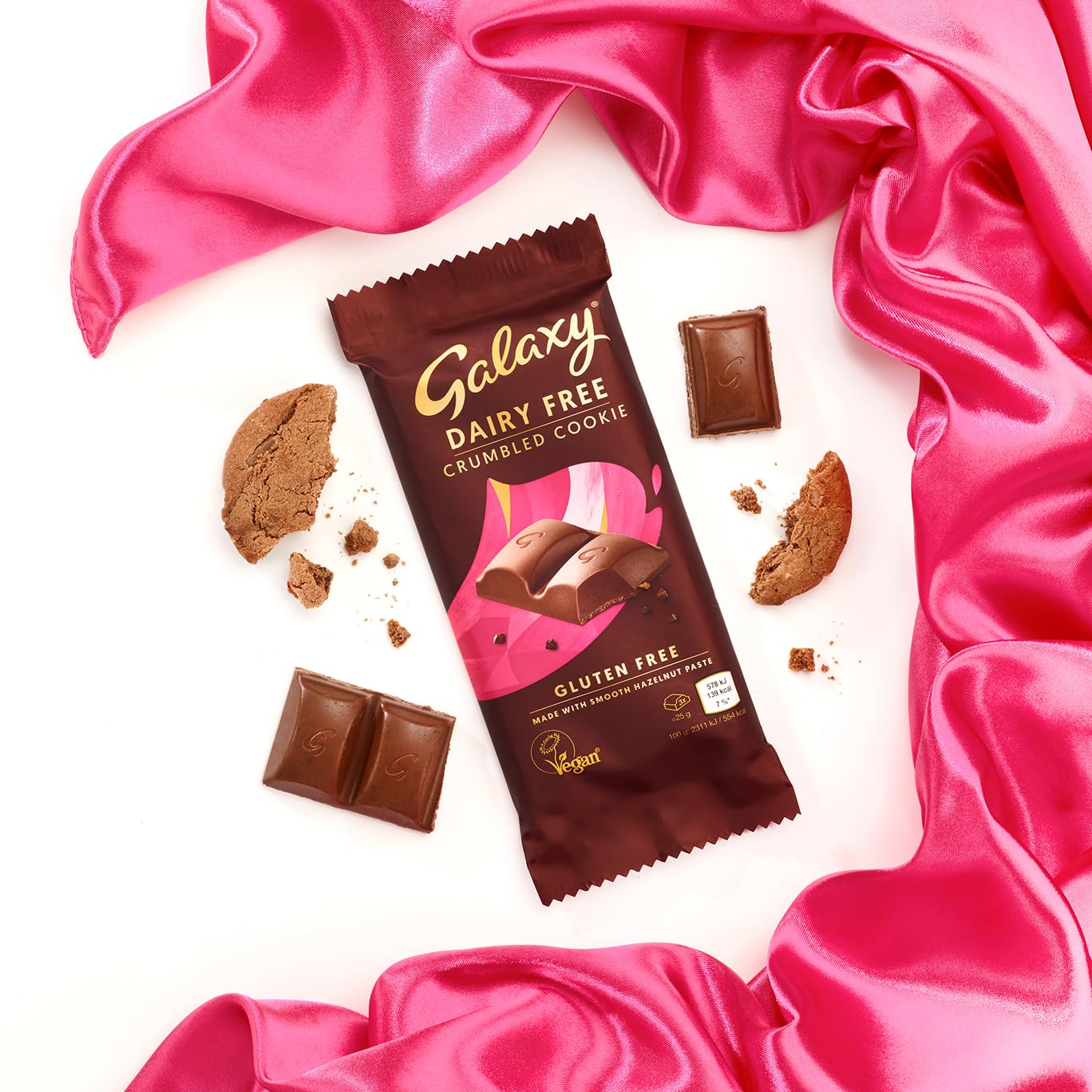 GALAXY Milchfreier Schokoriegel – Streuselkeks, Vegane Haselnuss &amp; Kakao, 90g