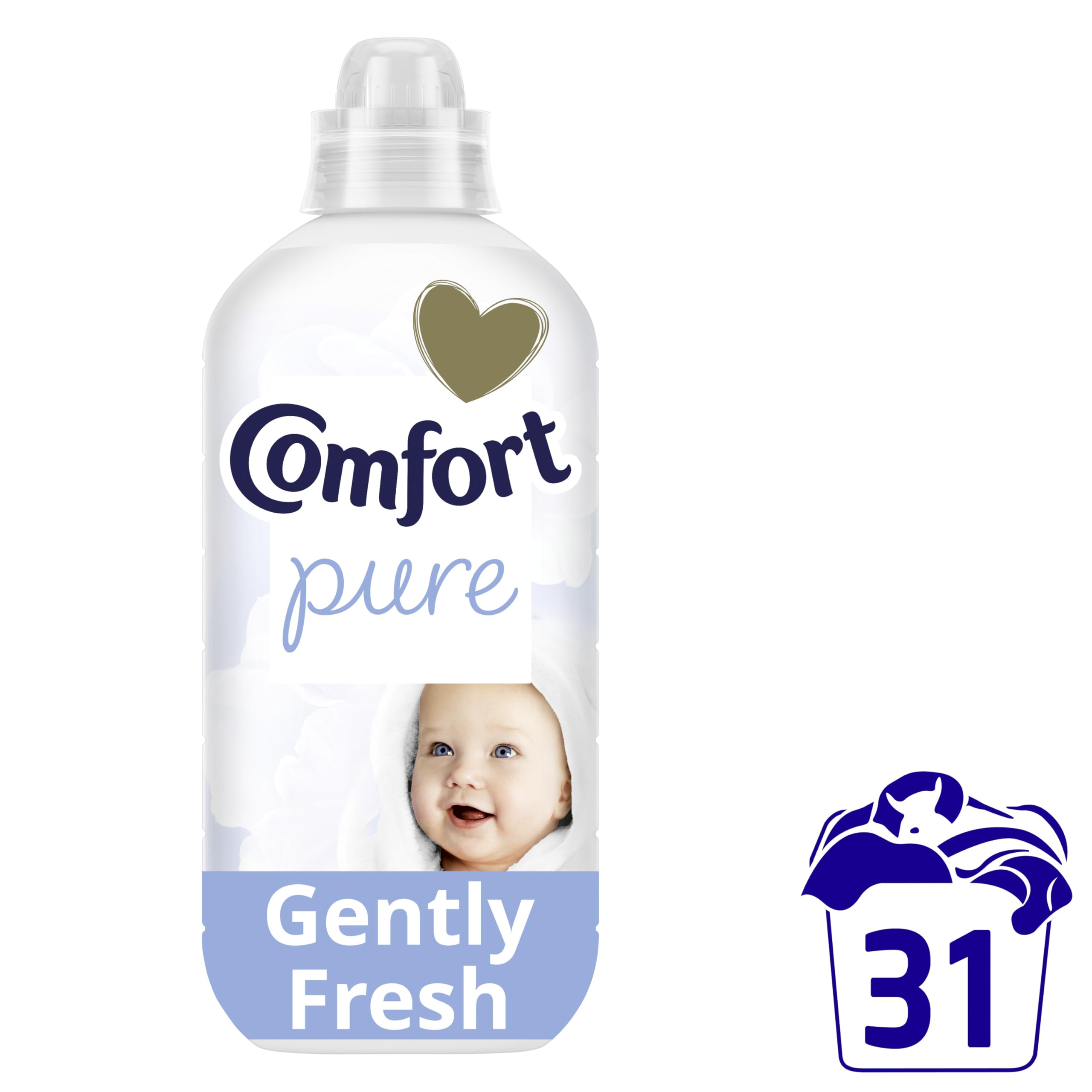 Comfort Pure Liquid Fabric Softener for Sensitive Skin - Hypoallergenic, 930 ml