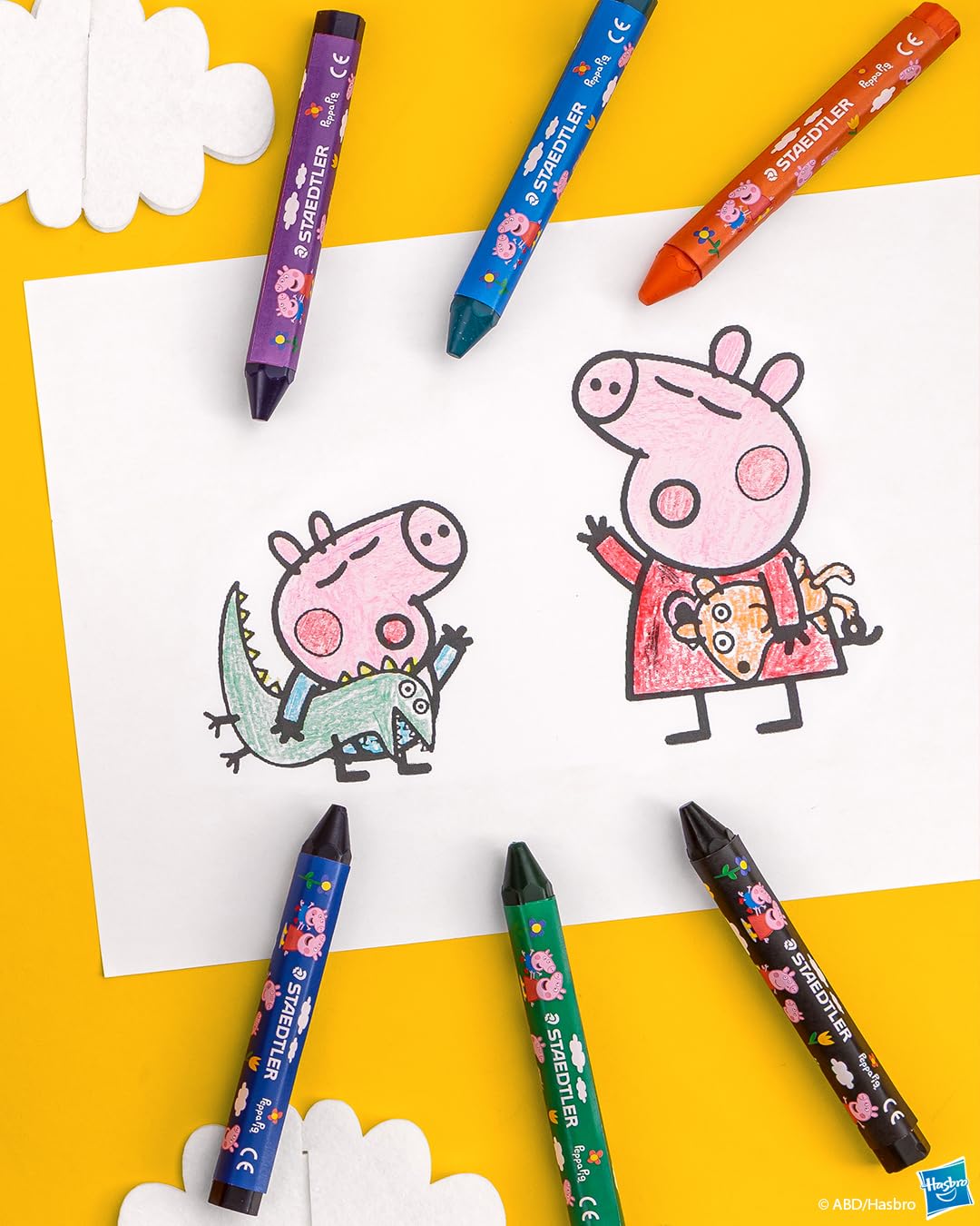 STAEDTLER Peppa Pig Noris Junior Jumbo Wax Crayons - Ergonomic Hexagonal Shape | 12 Assorted Colors 8
