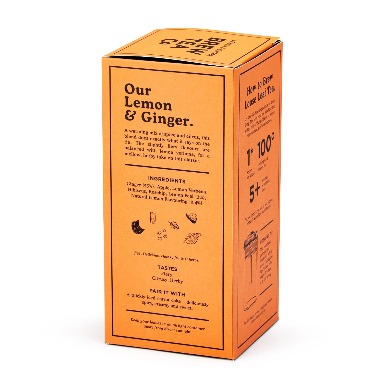 Brew Tea Co Zitrone und Ingwer Loser Blatttee 113g 3