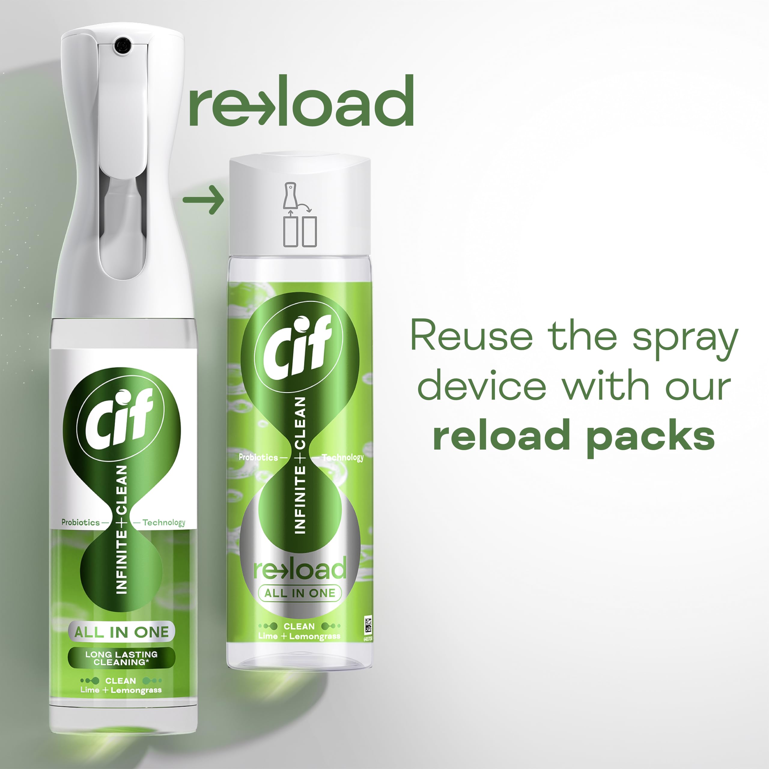 Cif Infinite Clean All-in-One Cleaner Spray Lime & Lemongrass | Probiotics Technology | 280 ml 4