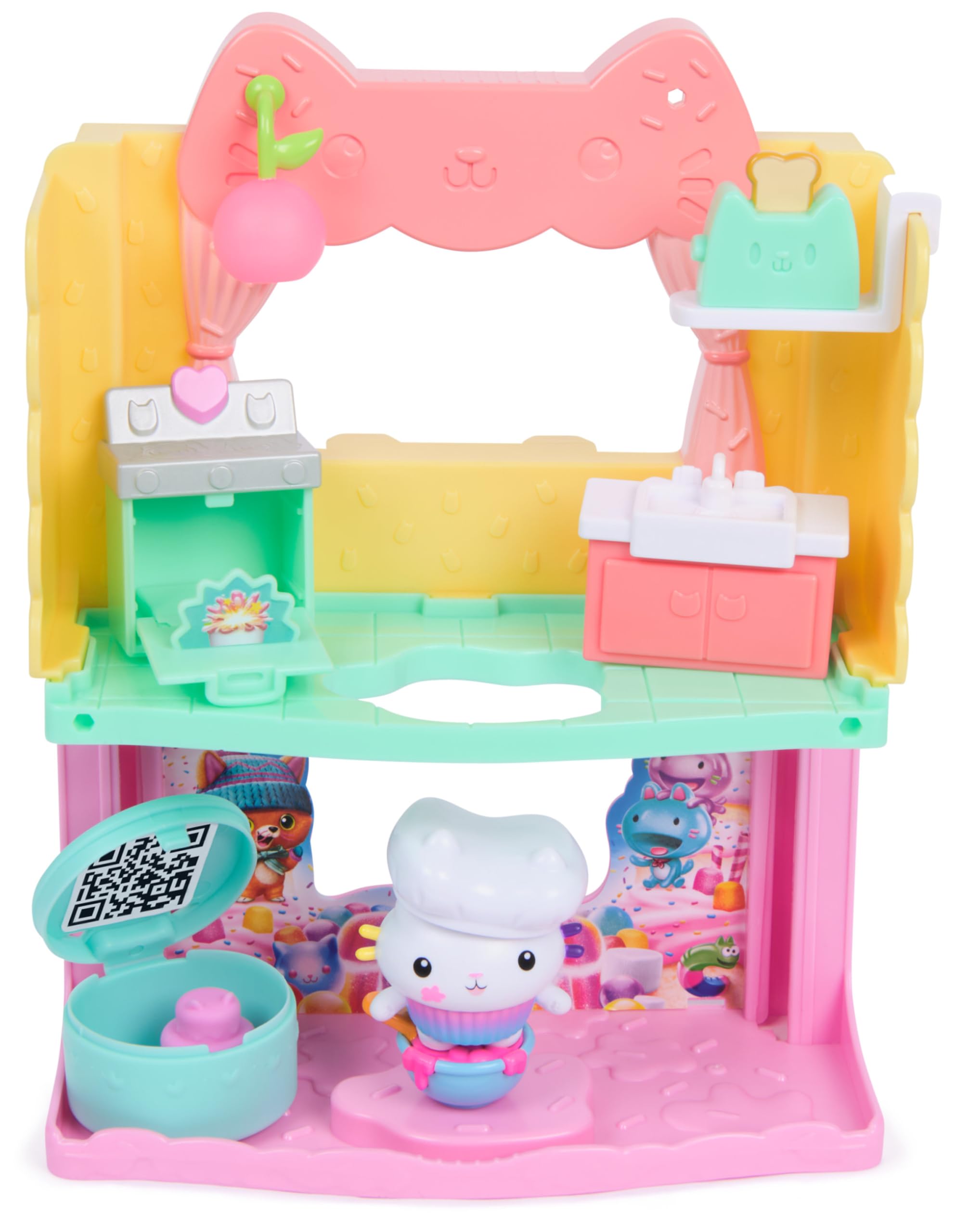 DREAMWORKS GABBY'S DOLLHOUSE Cakey's Sprinkle Cake-tastic Kitchen Playset | Ages 3-6 | 10-Piece Set