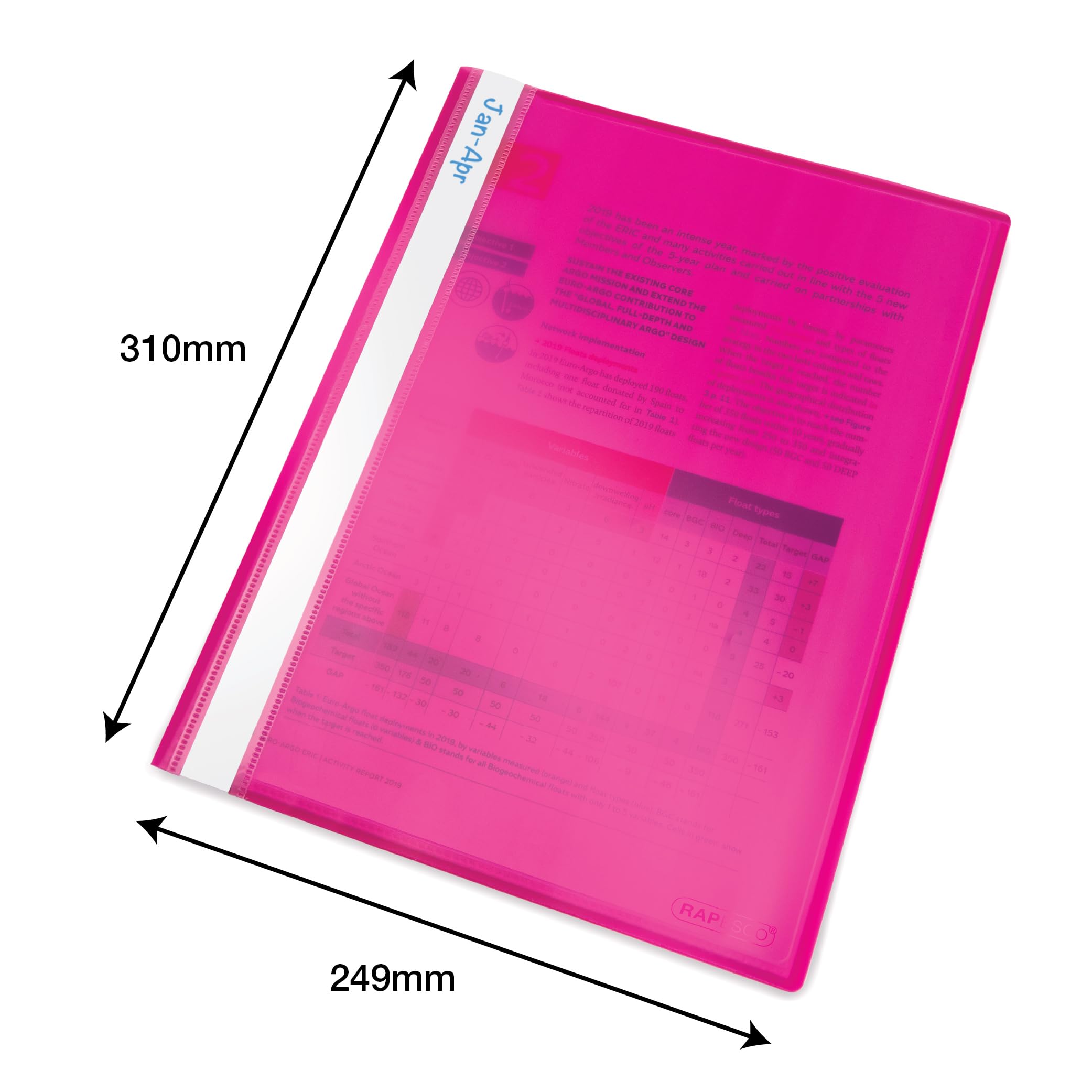 Rapesco 0915 Flexible Display Book - 10 Pockets, A4, Assorted Colours, Pack of 10