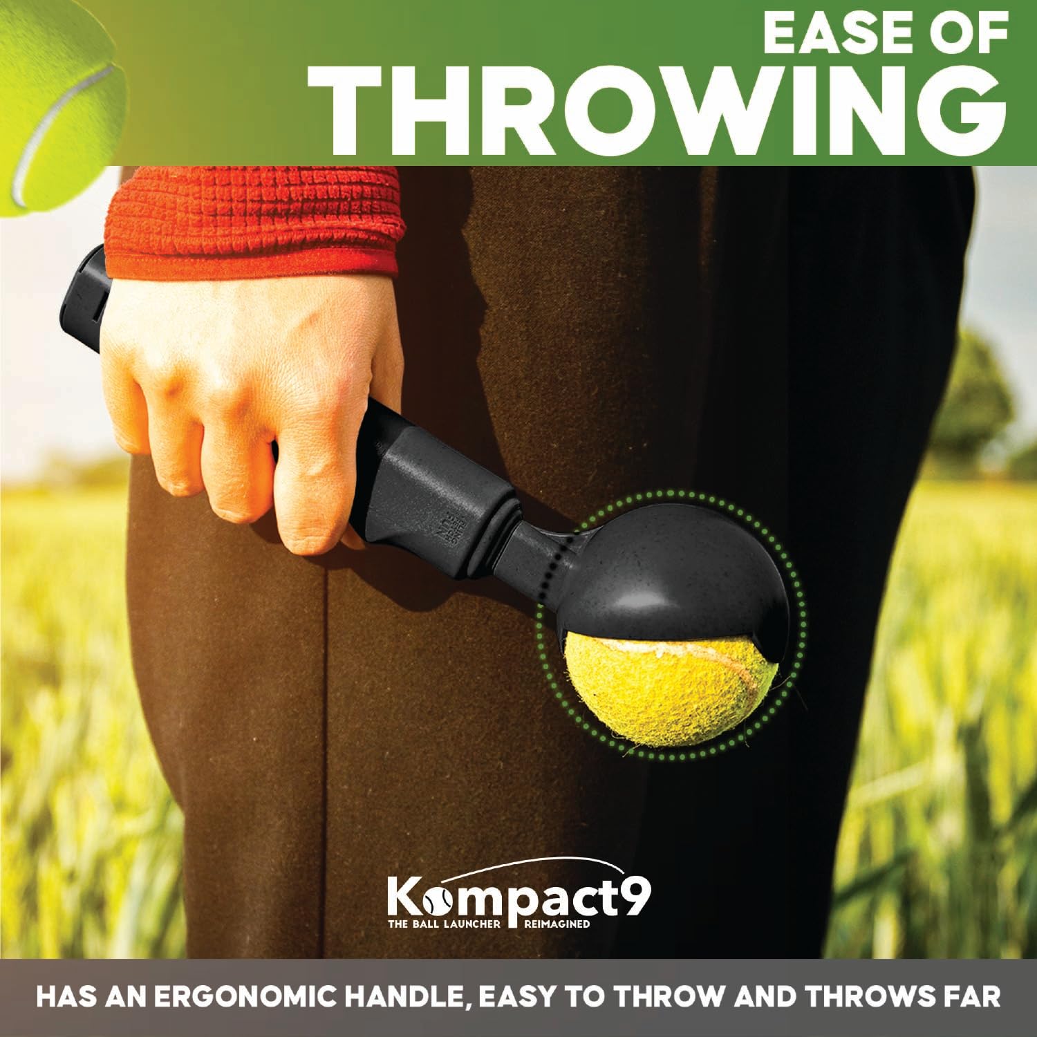 Kompact9 Retractable Dog Ball Thrower - Pocket Sized, Made from Recycled Plastic 5