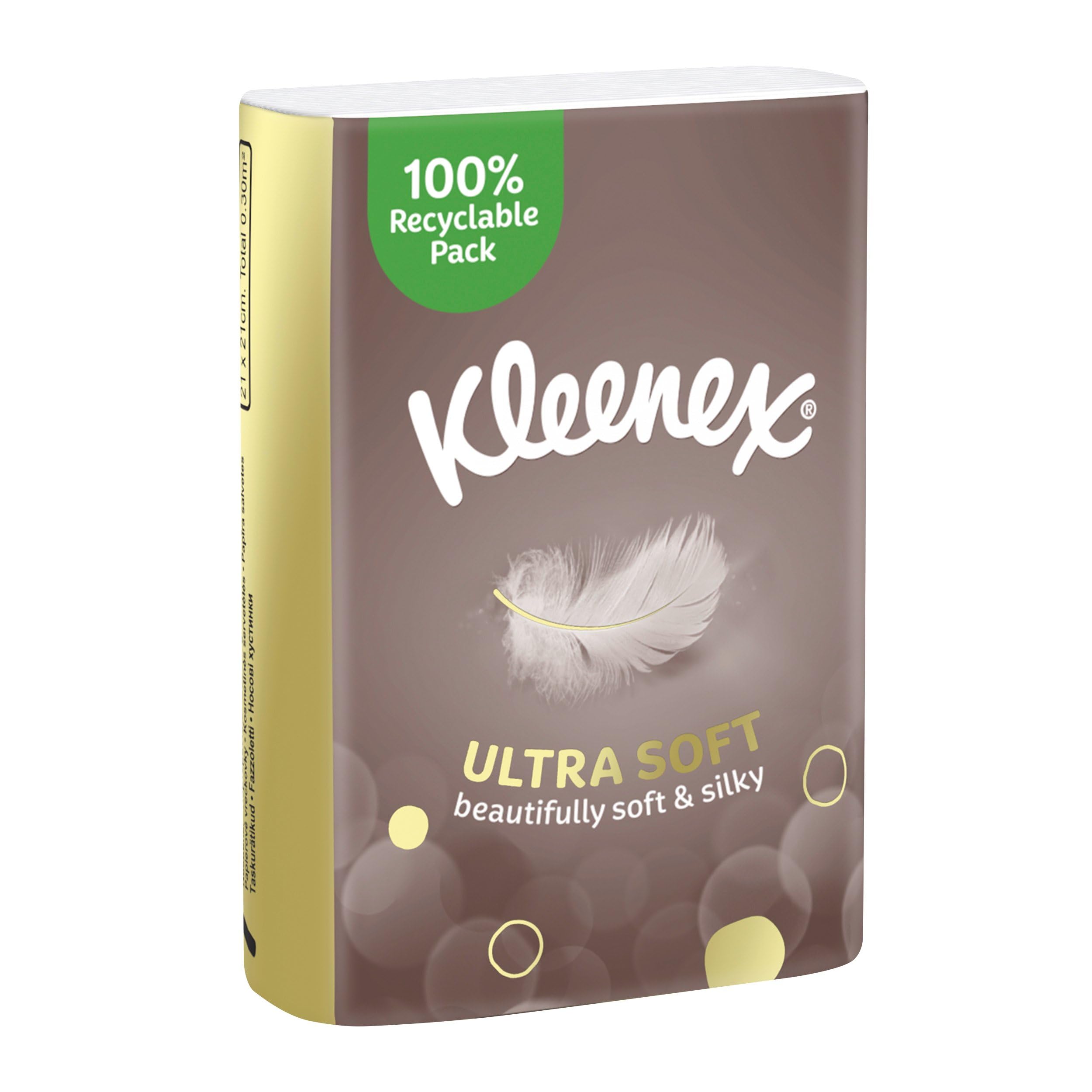 Kleenex Ultra Soft Pocket Tissues - 10 Packs of 7 Sheets | Gentle & Silky