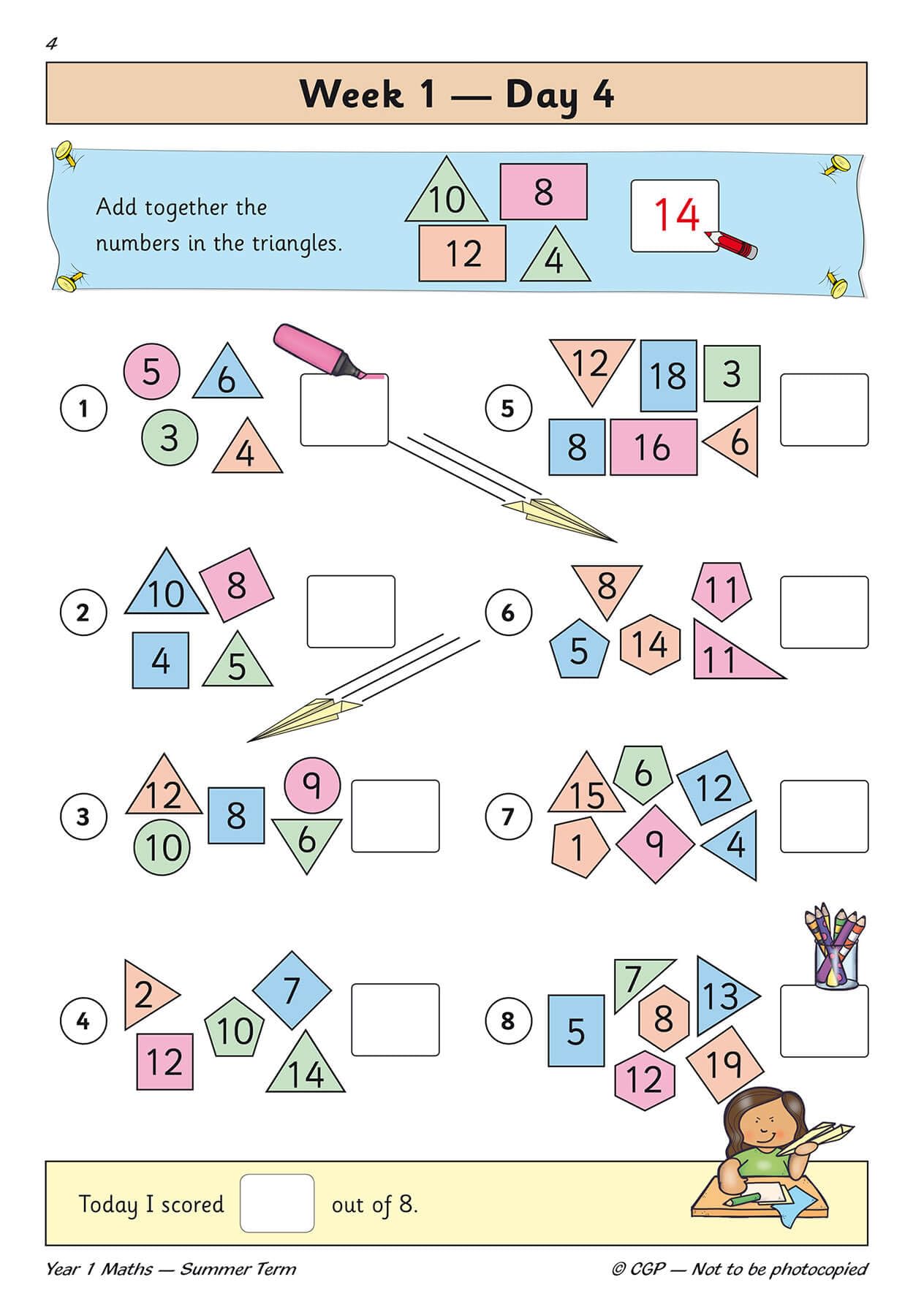 CGP KS1 Maths Year 1 Daily Practice Book - Summer Term Study Aid | Paperback | Age 5-6 5