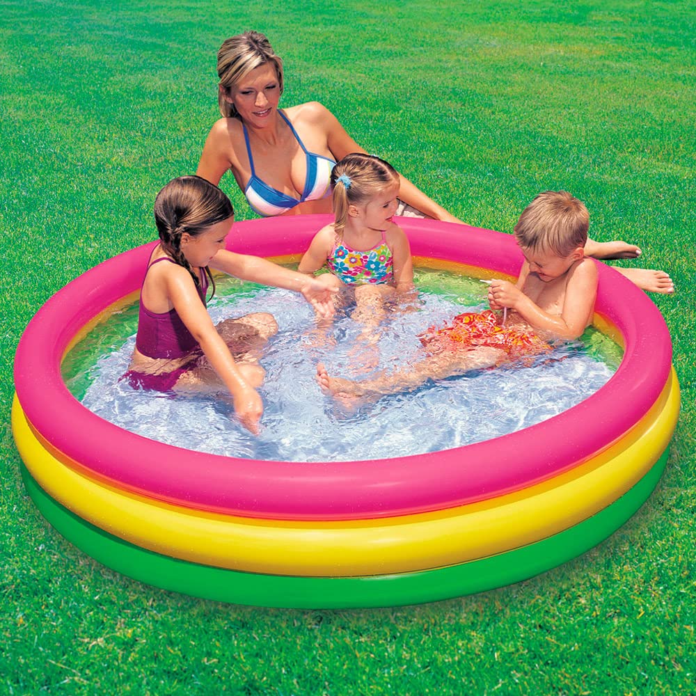 Intex Sunset Glow 45-inch Paddling Pool - Inflatable, 3 Rings, Soft Floor | Ages 3+ 2