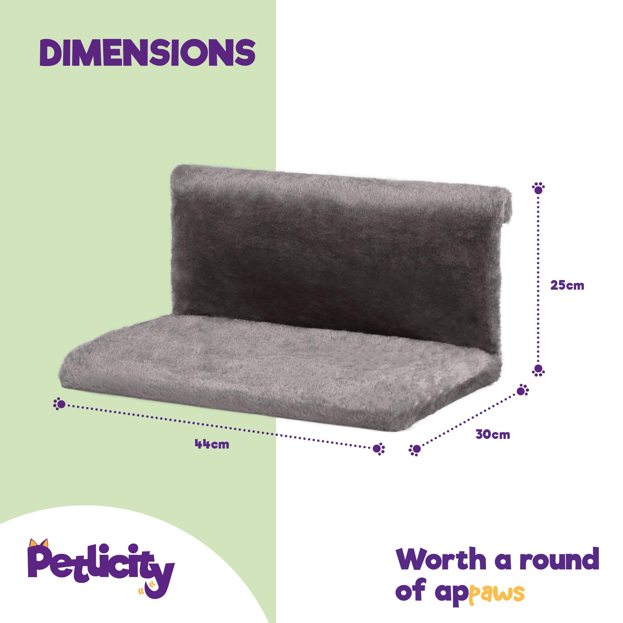 Petlicity Warm & Cosy Radiator Bed for Cats and Small Dogs up to 5kg | Grey | H25cm x W46cm x D30cm 9