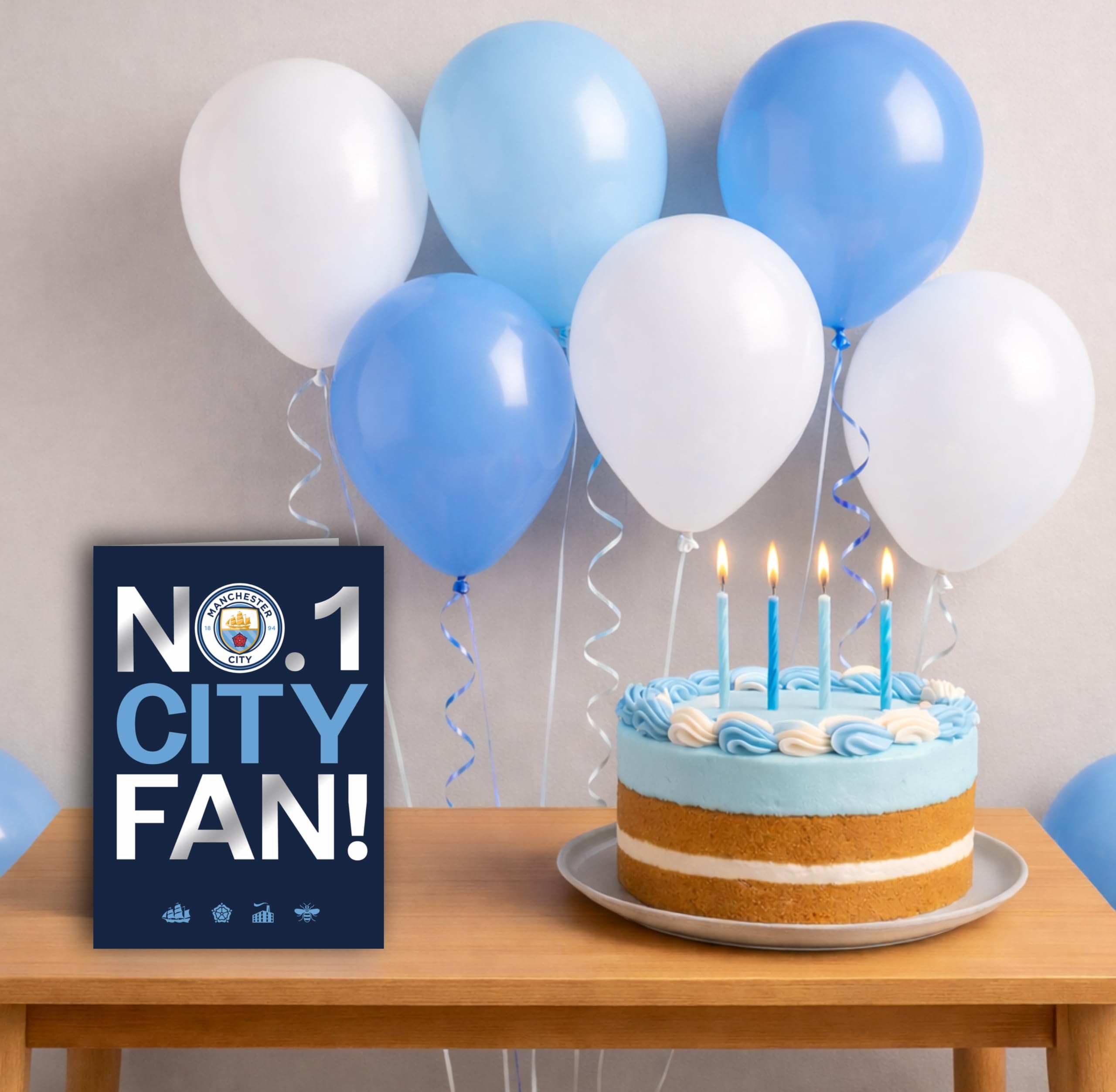 Danilo Promotions LTD Manchester City FC Birthday Card | Standard Size | Multi-Colour