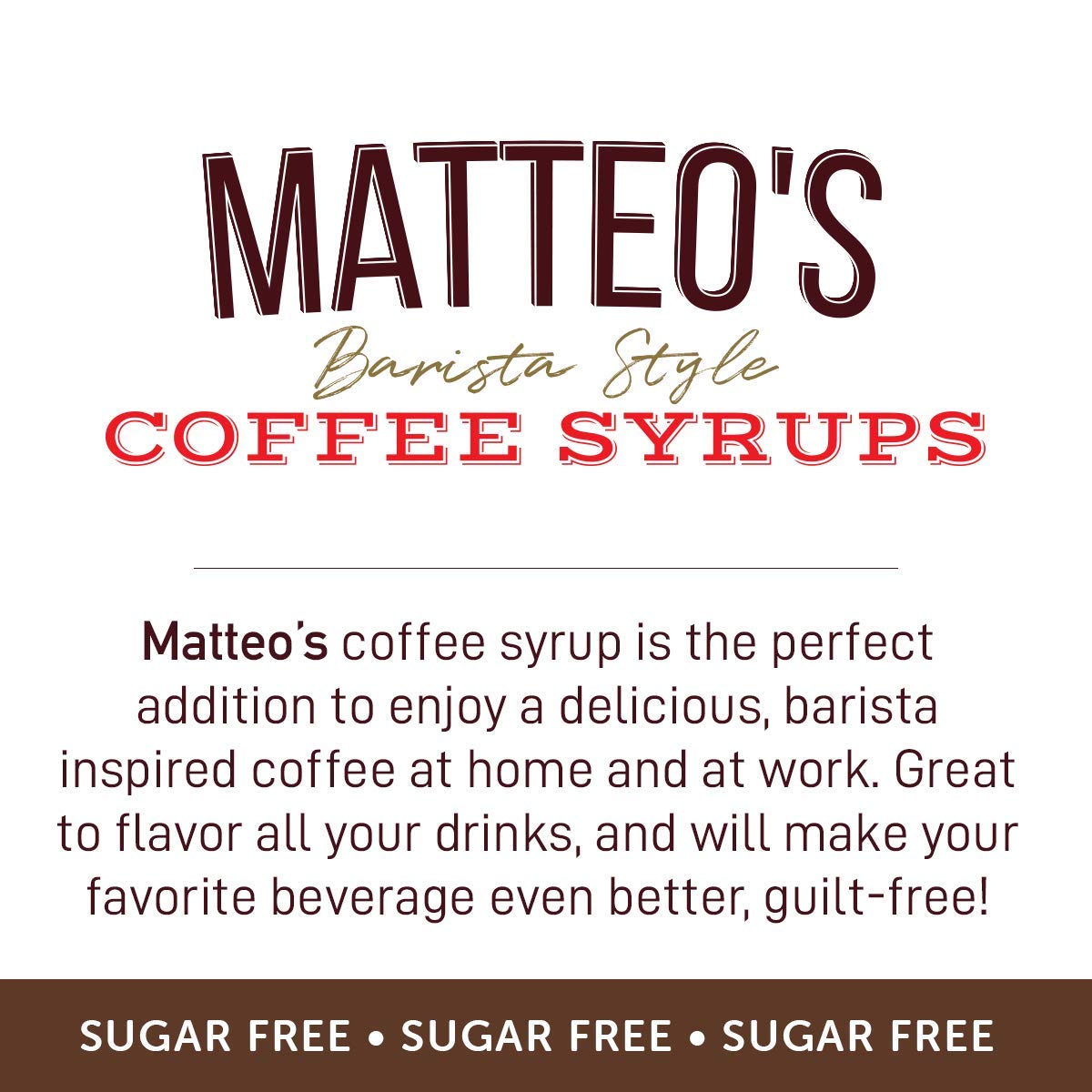 Matteo's zuckerfreier Kaffee-Aroma-Sirup, Haselnuss, 0 Kalorien, Keto-freundlich, 25,4 oz 5