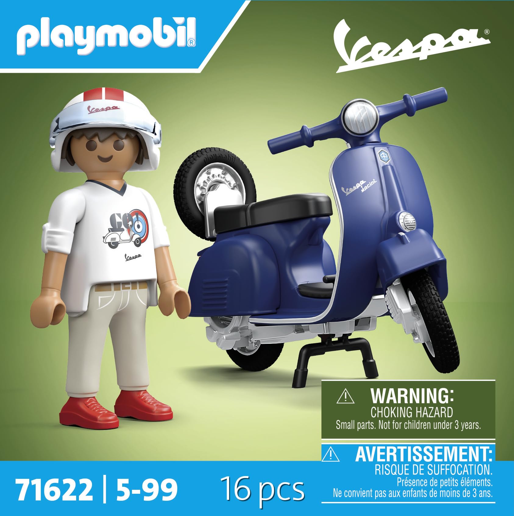Playmobil 71622 Cars: 1969 Vespa 150 Sprint Veloce, Blue | Ages 5+ 4