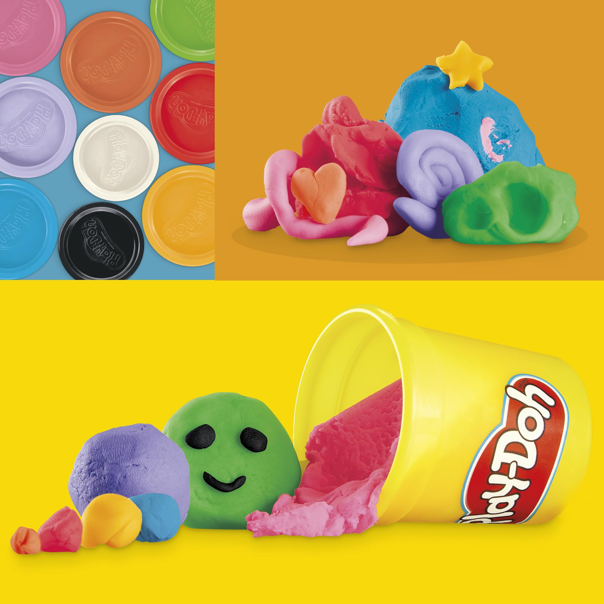 Play-Doh Favorite Colour Pack - 9 Cans (7x113g, 2x57g) | Non-Toxic Modeling Compound 3