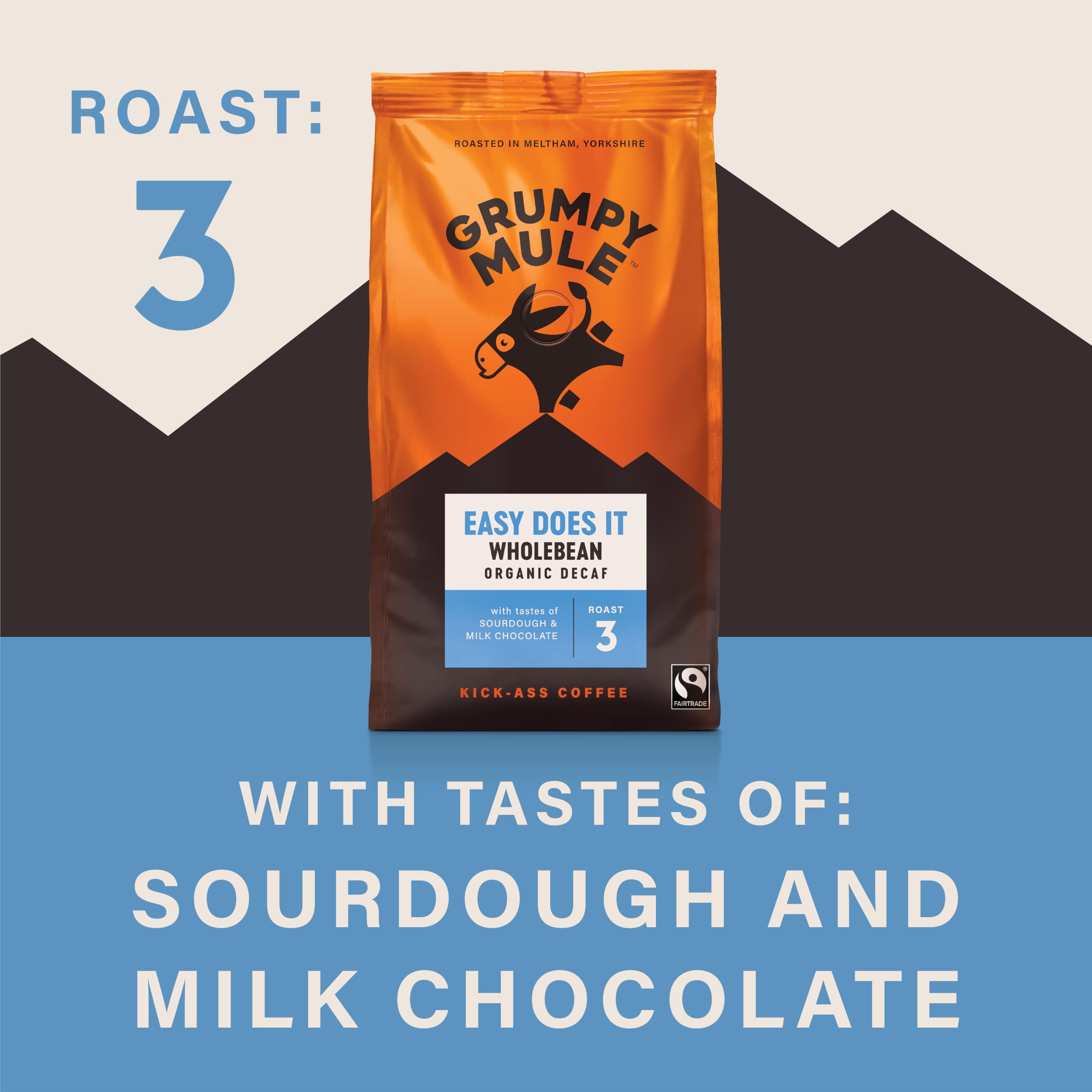 Grumpy Mule Easy Does It Swiss Water Organic Decaf Whole Coffee Beans - 1400g (6 x 200g) 2